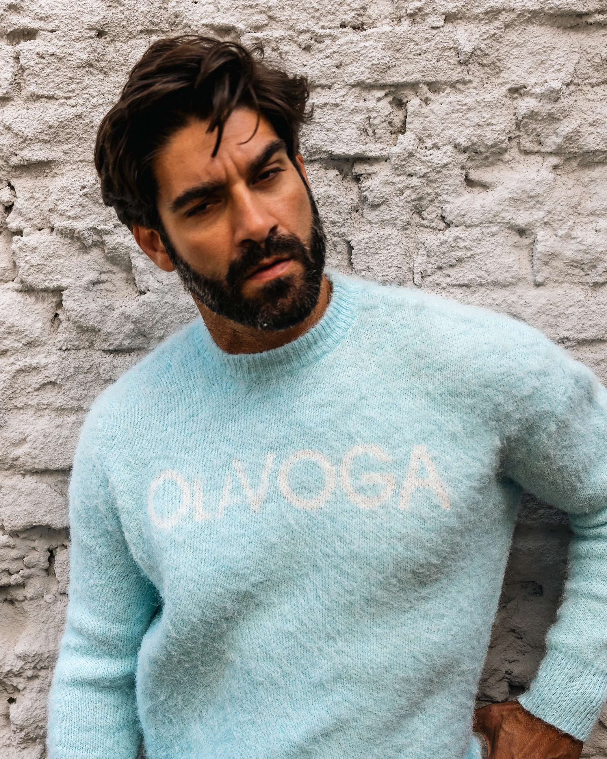 Sweter męski OLAVOGA Men VILA MEN - Błękit