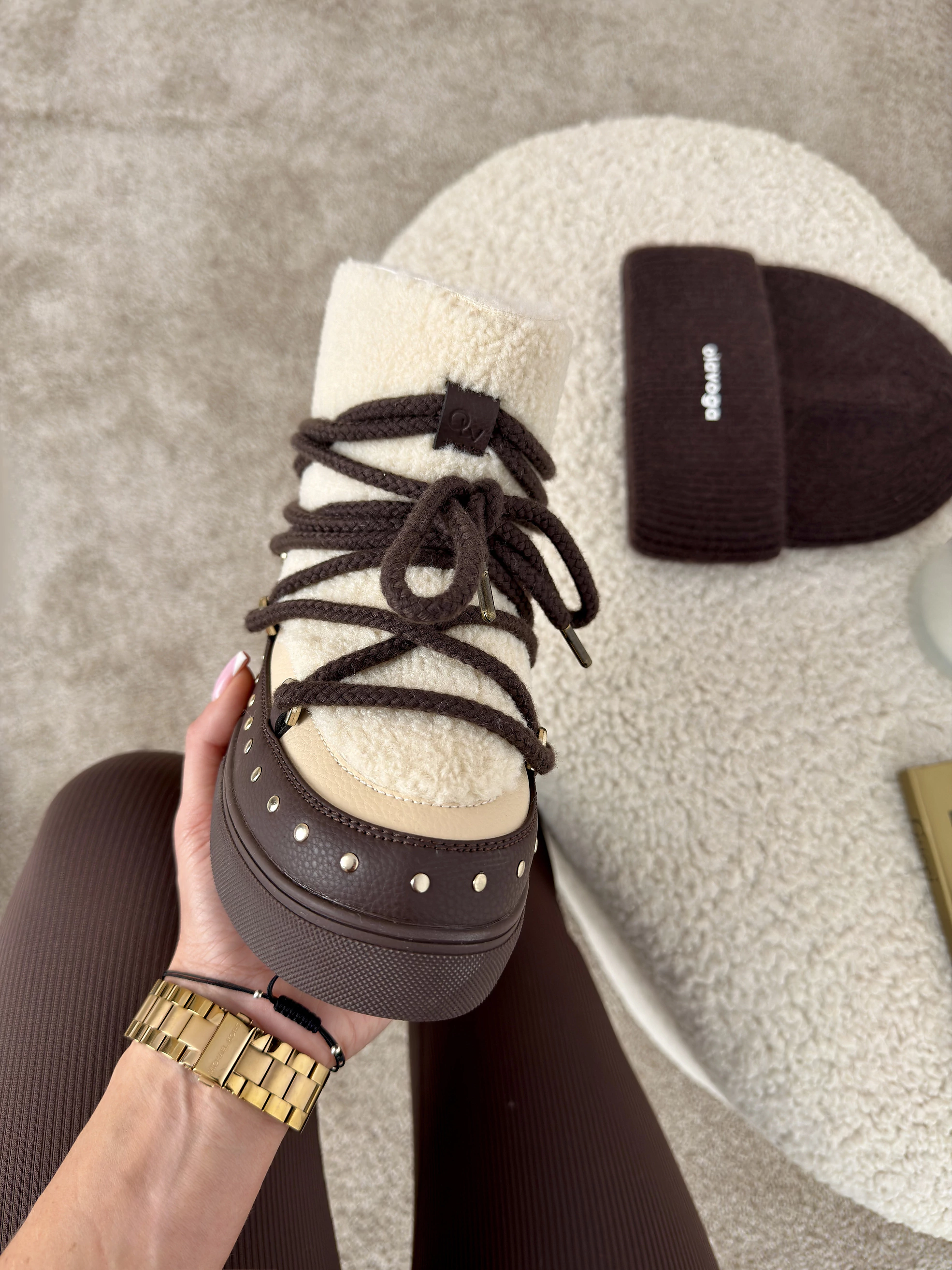 Buty damskie eskimoski OLAVOGA ETNA - Brąz
