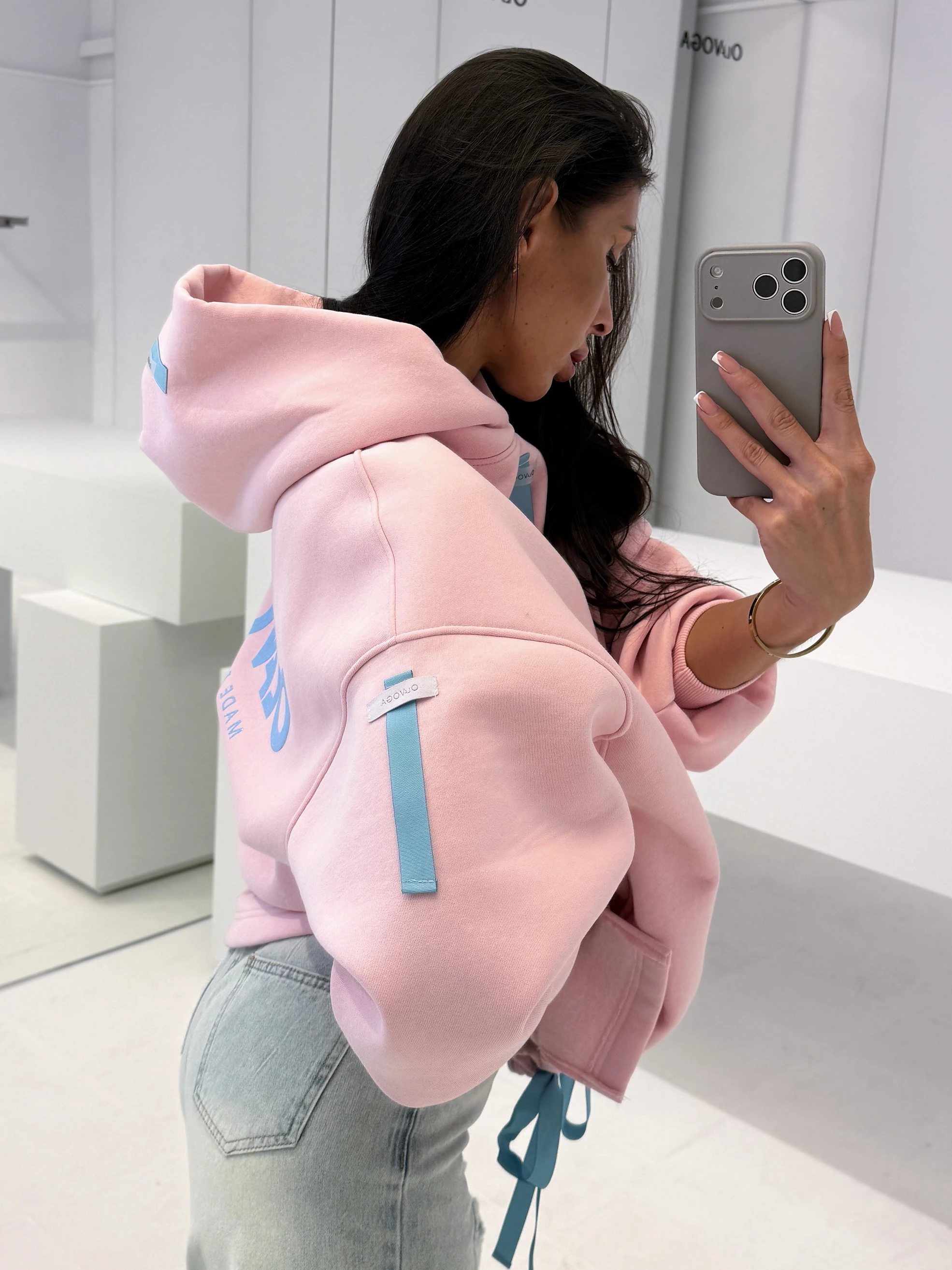 Bluza oversize OLAVOGA AVIRA - Powder Pink