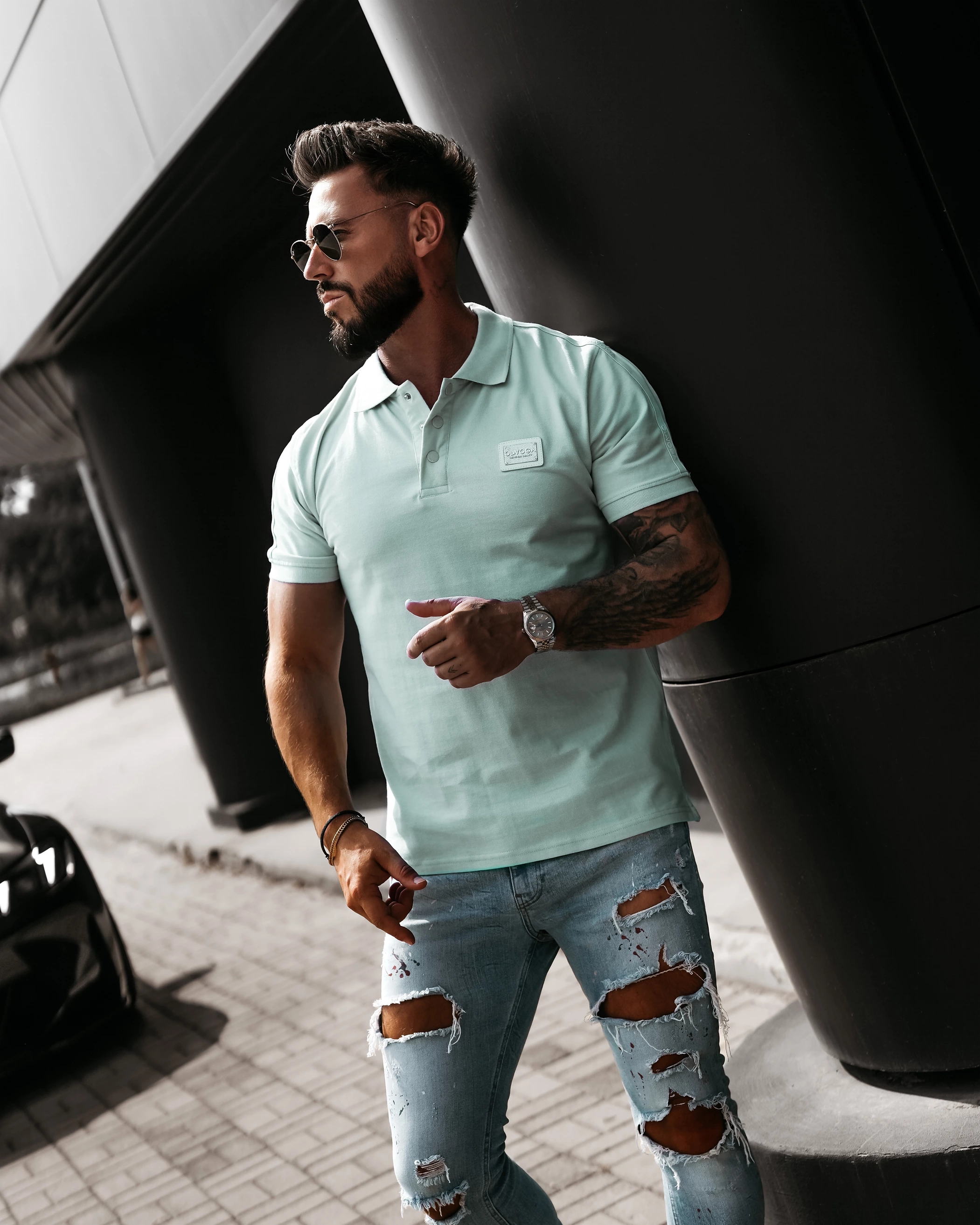 T-shirt męski OLAVOGA Men BALARDI - Miętowy