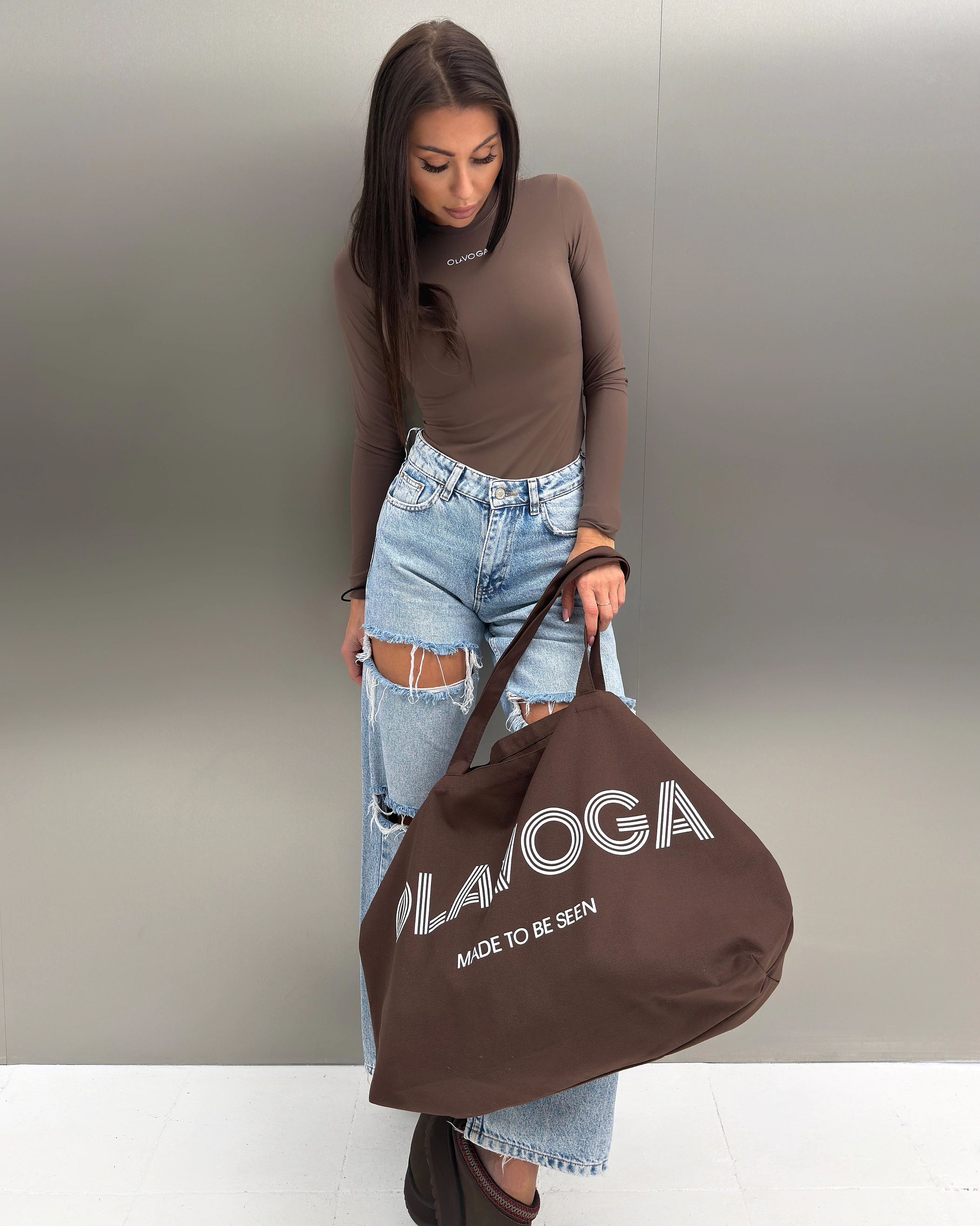 Torba damska shopper OLAVOGA CUTO - Brąz