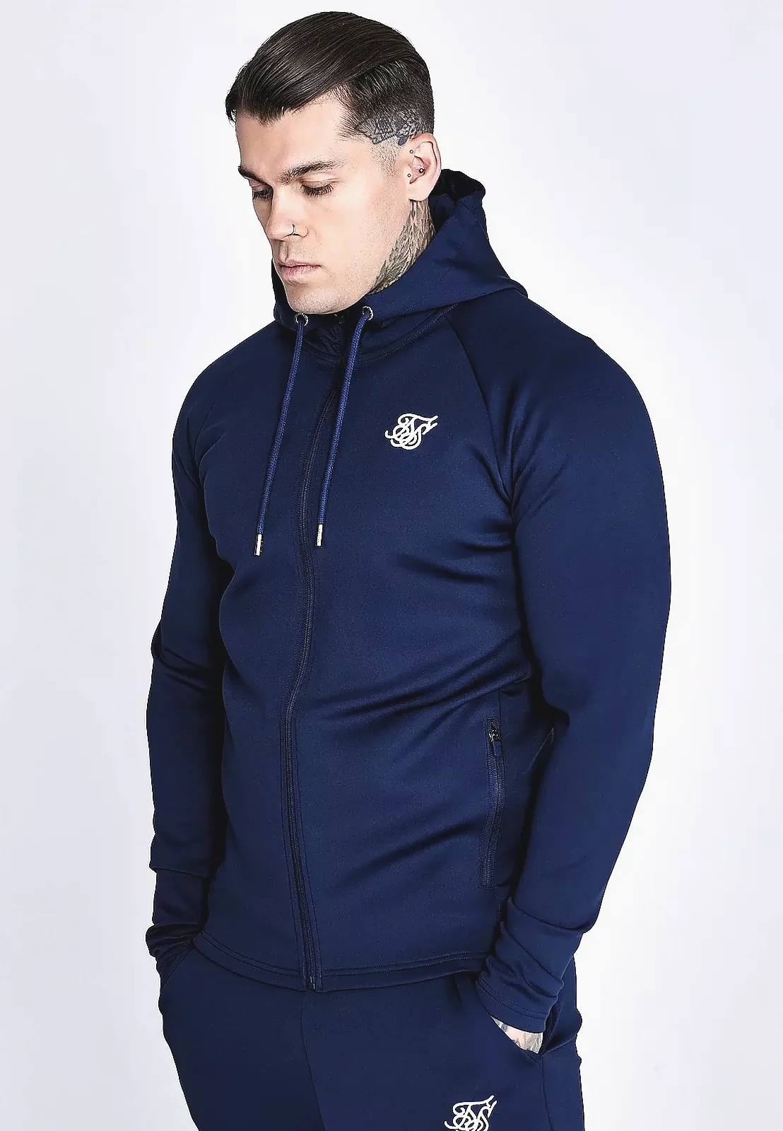 SIKSILK pánská mikina 28169 - Námořnická modrá