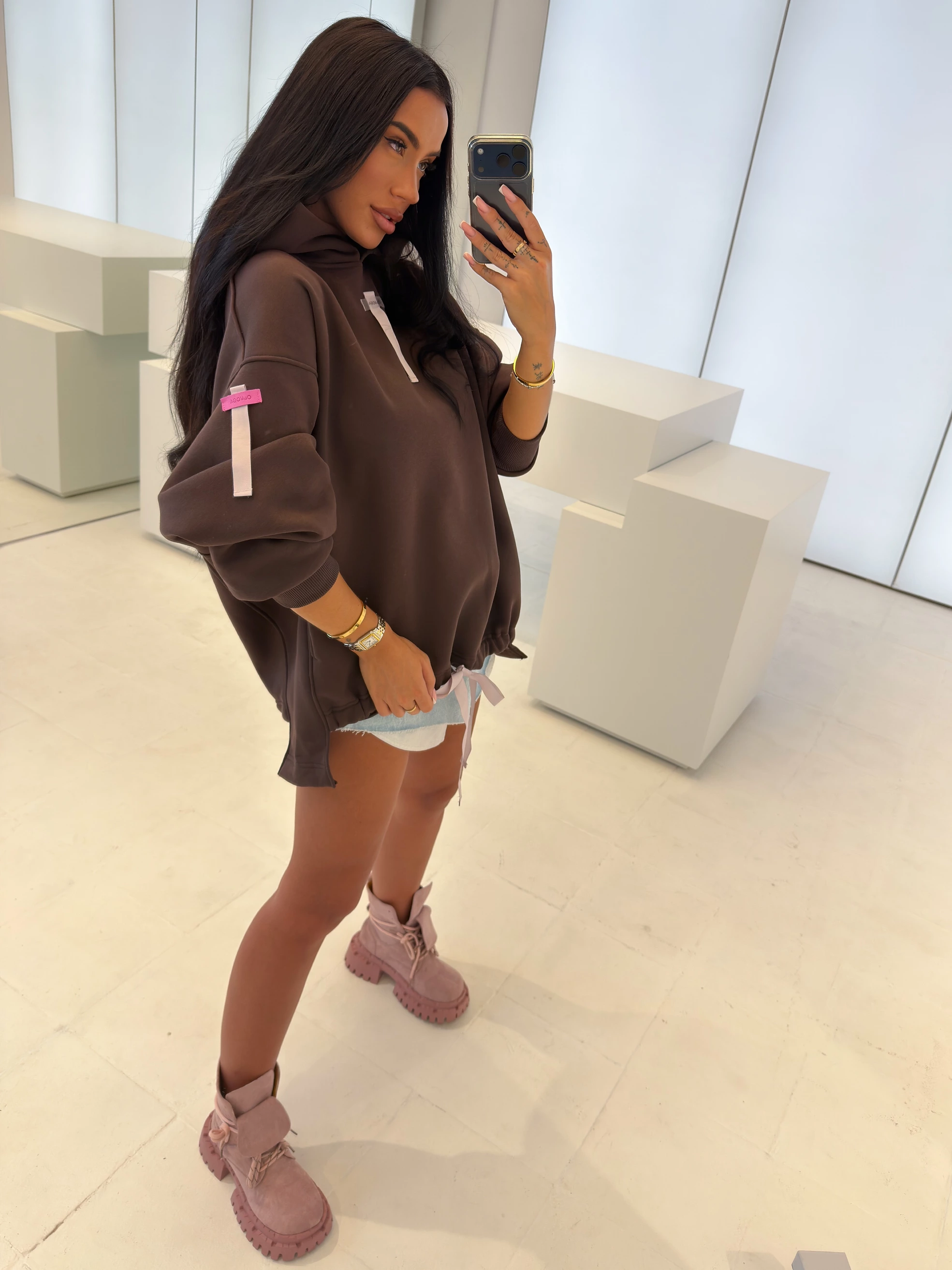 Bluza oversize OLAVOGA AVIRA - Brązowy