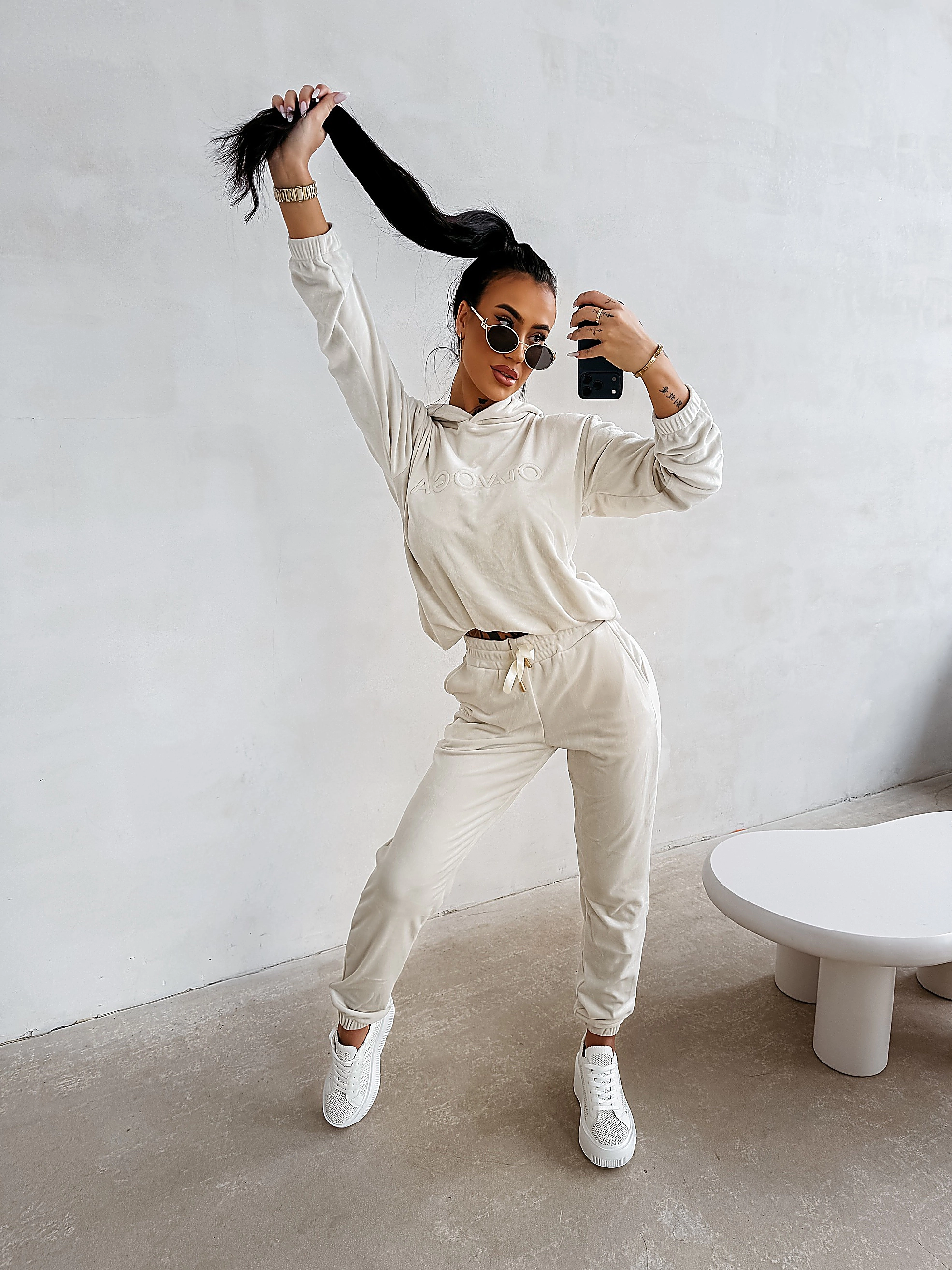 Damen-Kapuzenset OLAVOGA BELORE - Beige