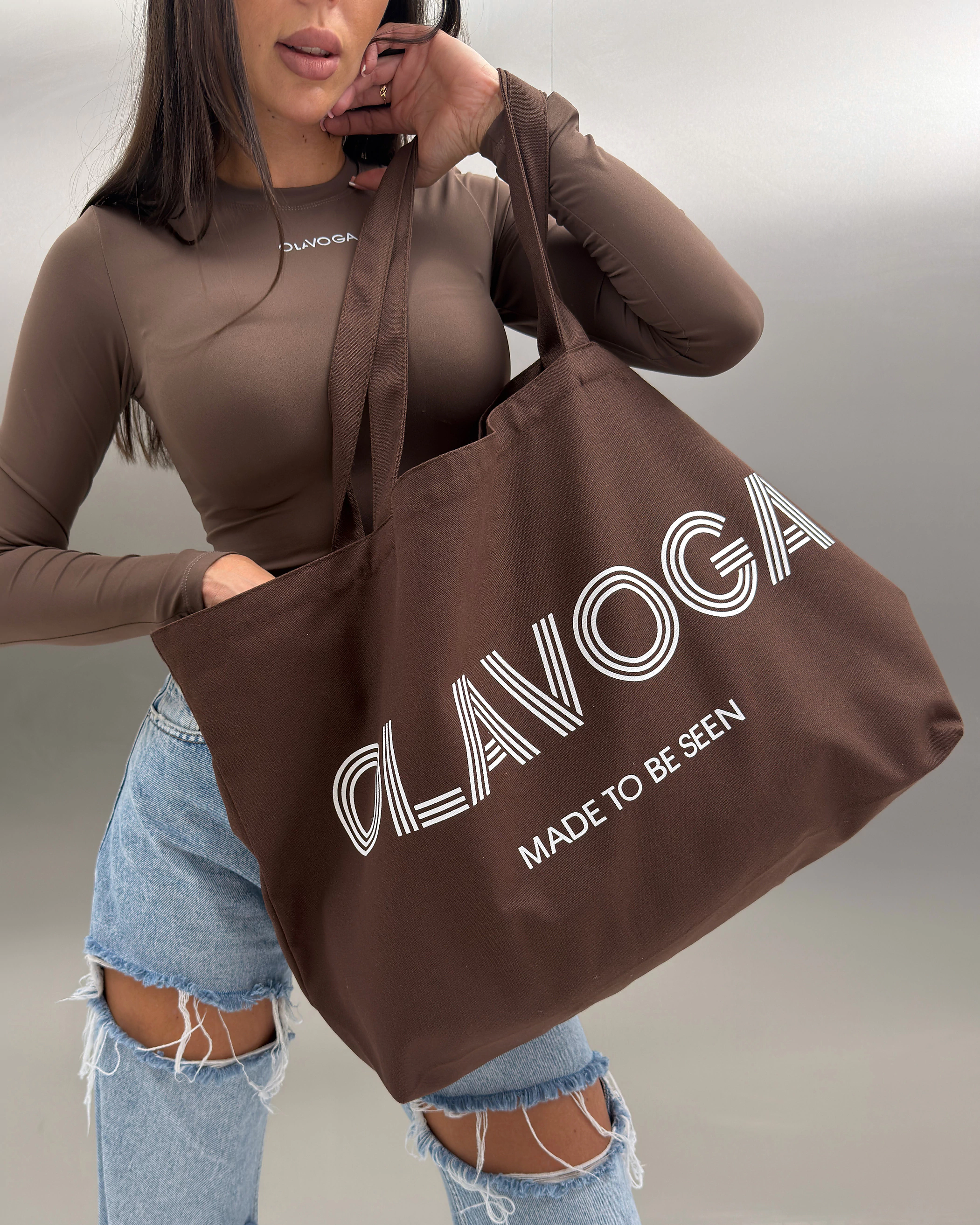 Torba damska shopper OLAVOGA CUTO - Brąz