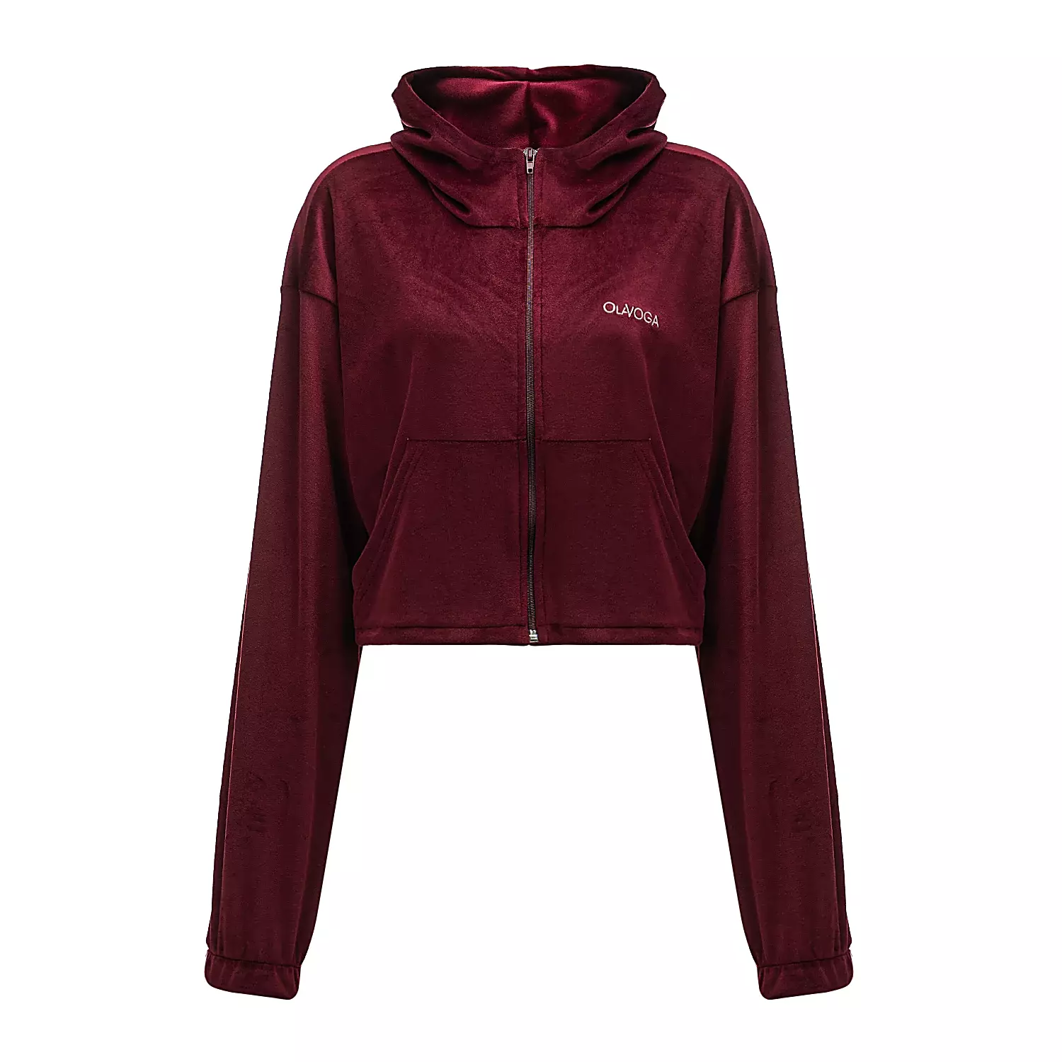 Ladies' casual velour set OLAVOGA VELVET WOOD - Maroon