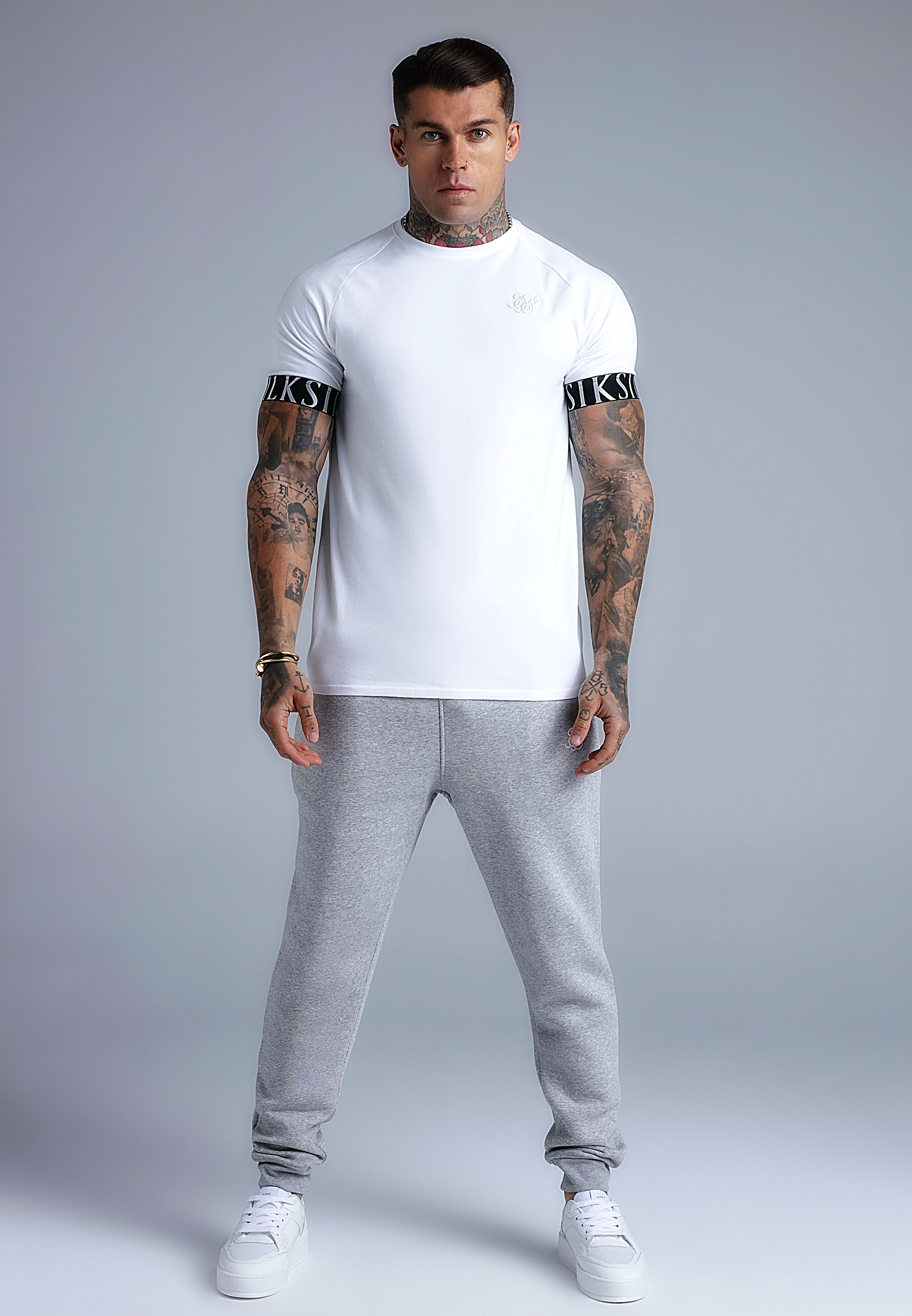 SIKSILK TECH Herren-T-Shirt 28404 - Weiß