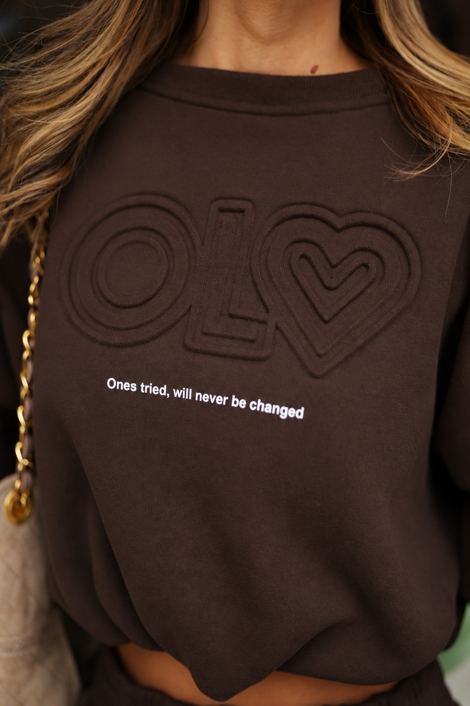 Bluza damska OLAVOGA LINDA SWEATSHIRT - Brąz