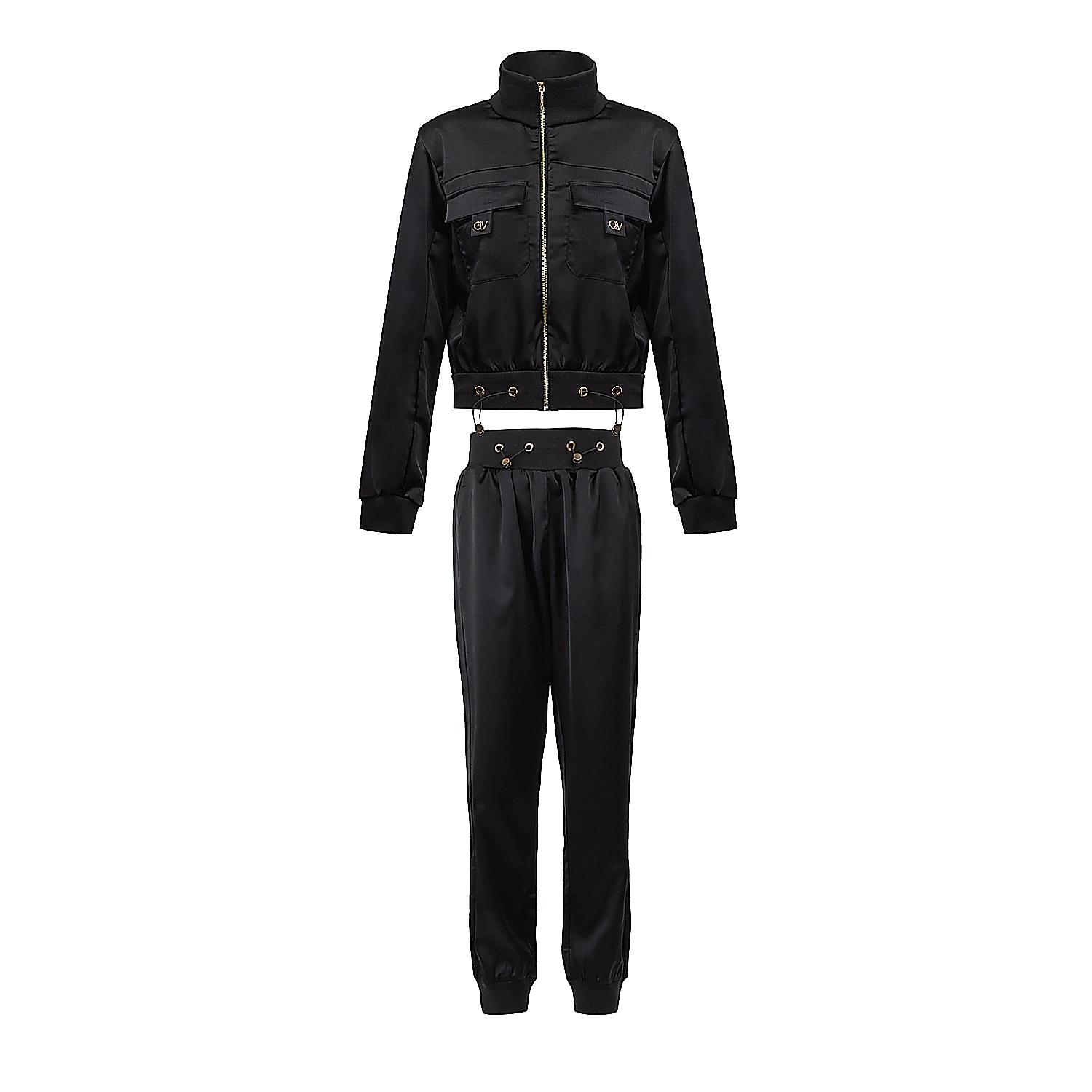 Damen-Satin-Set OLAVOGA LORY - Schwarz
