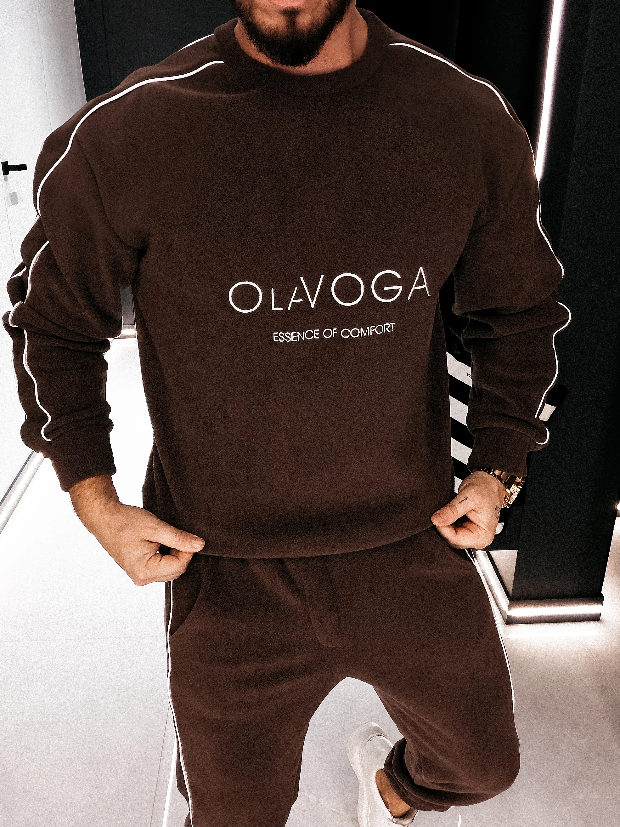 Herren-Fleece-Set OLAVOGA Herren LENTO MEN - Braun