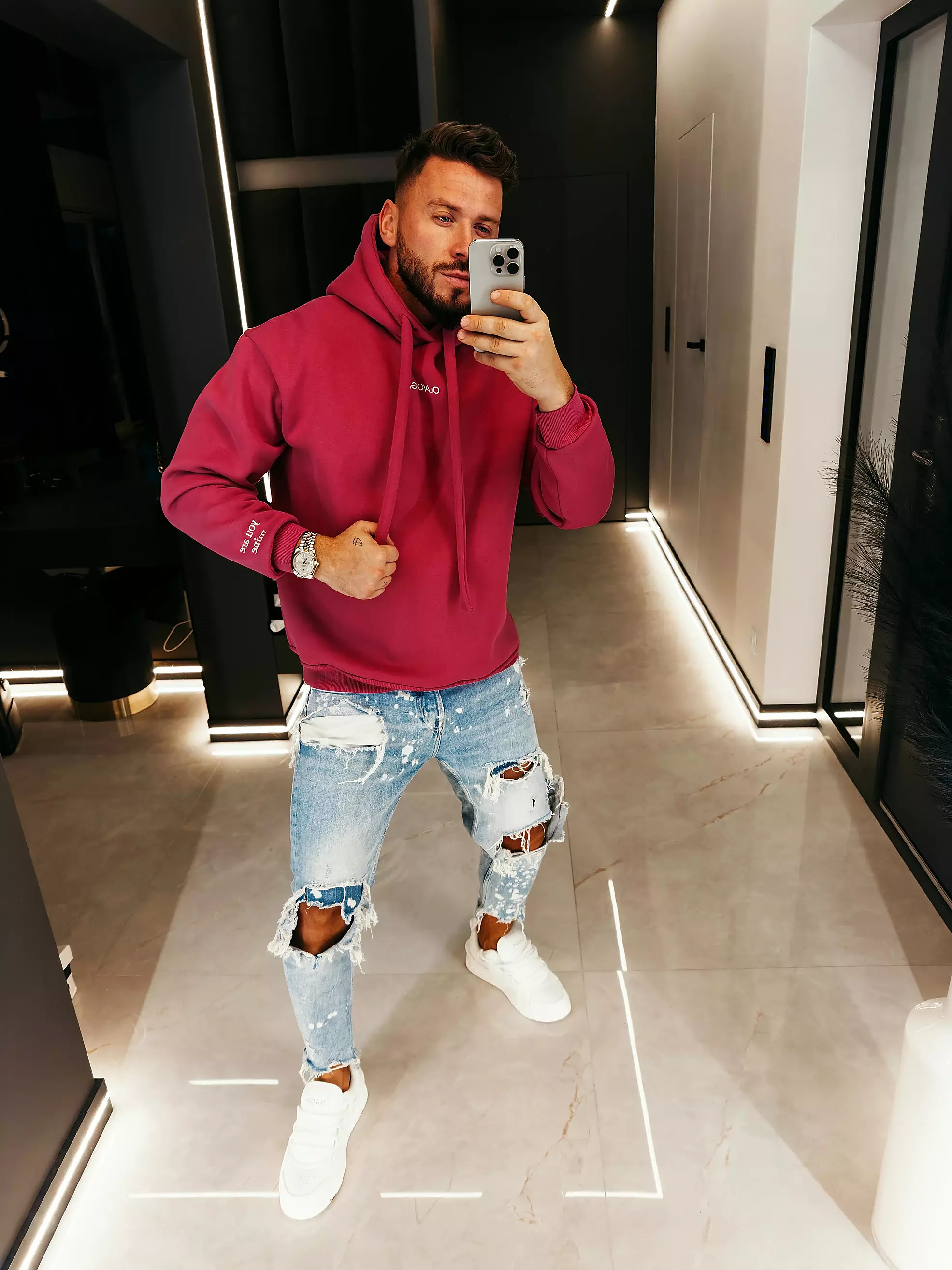 Herren Matchy Sweatshirt OLAVOGA Herren ADORE - Rosa
