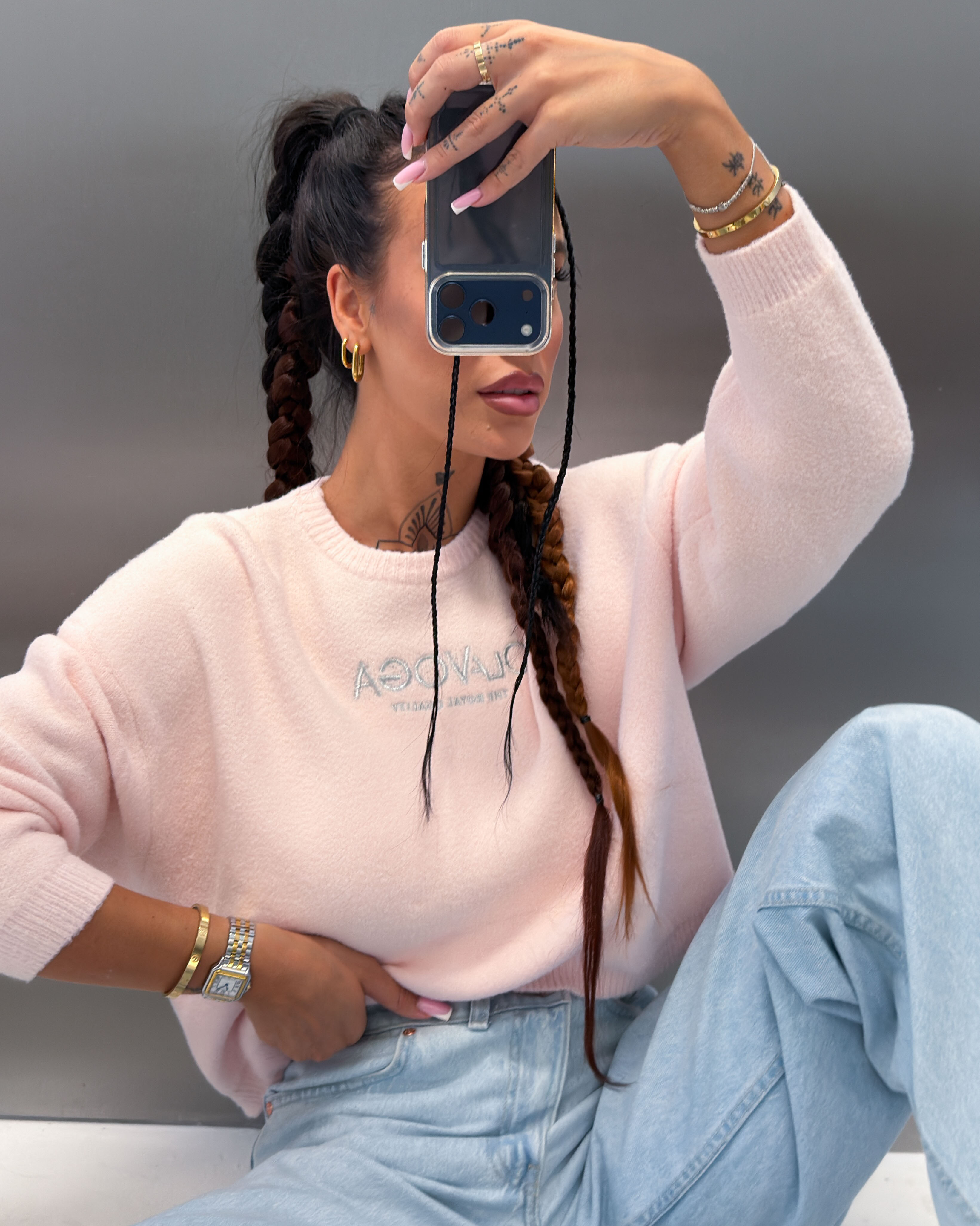 OLAVOGA DELIA women’s jumper – Powder pink
