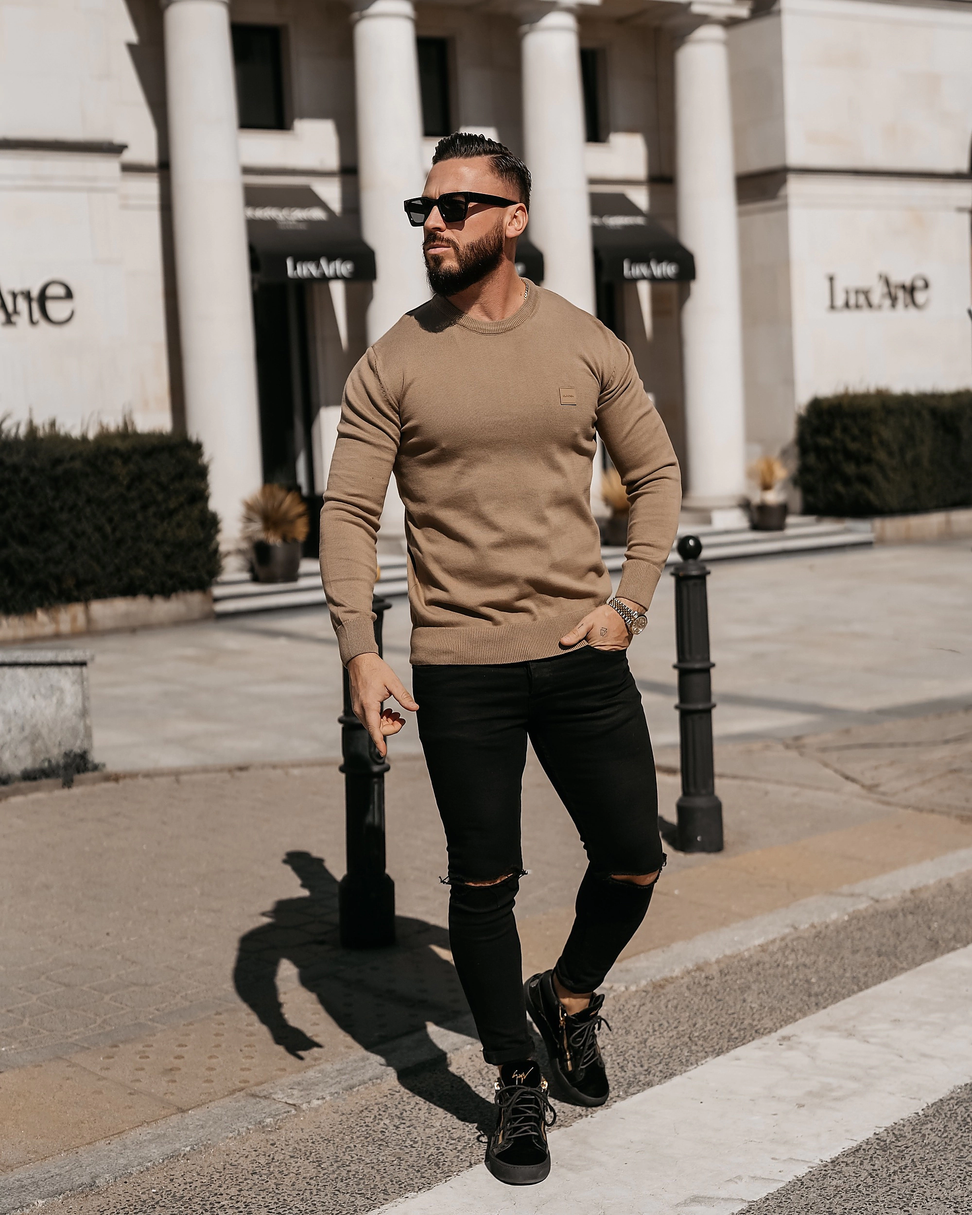 OLAVOGA Herren Pullover ALAVOS - Braun