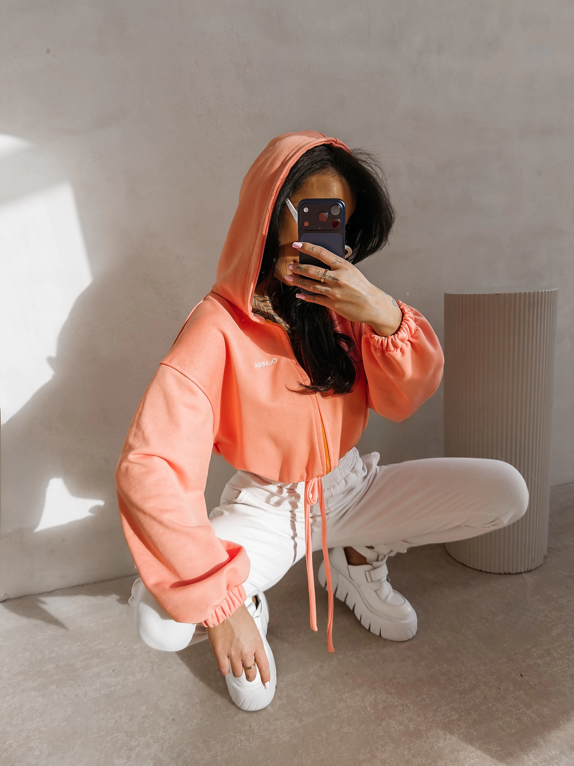 OLAVOGA NERIN dámska mikina oversize - Peach