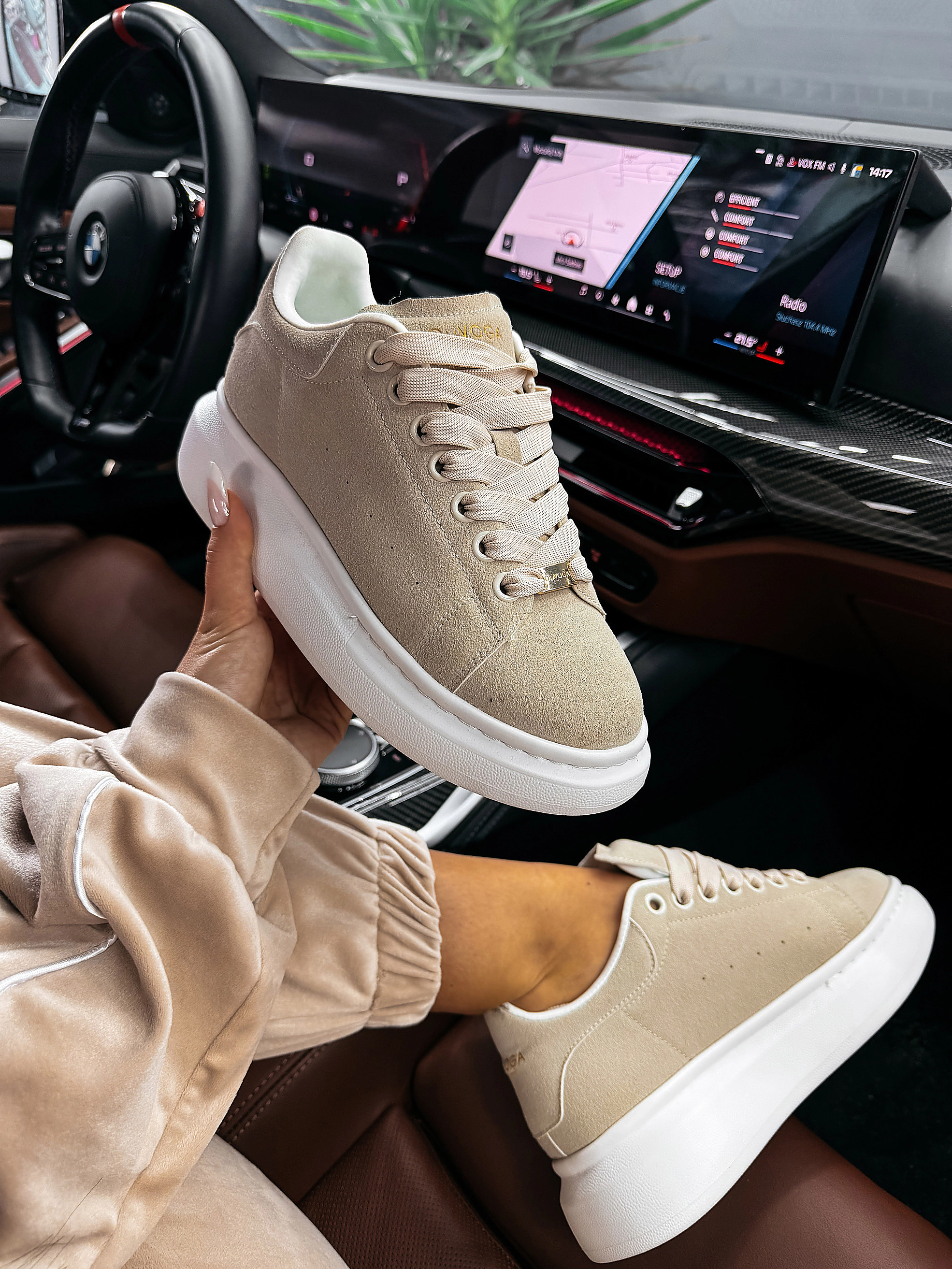 Sneakersy damskie OLAVOGA MERLO - Beżowy