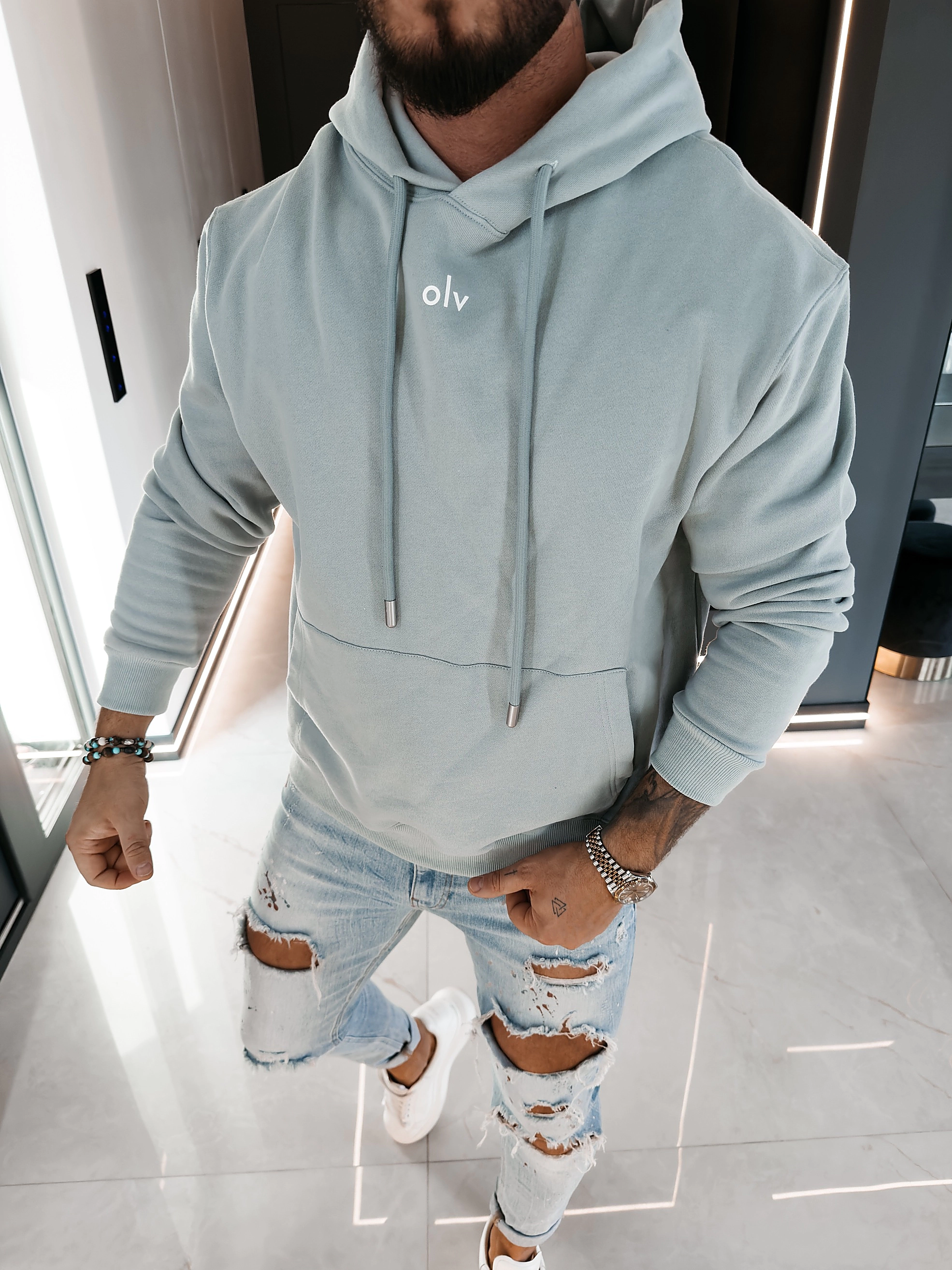 OLAVOGA Men OFI kangaroo hoodie - Blue