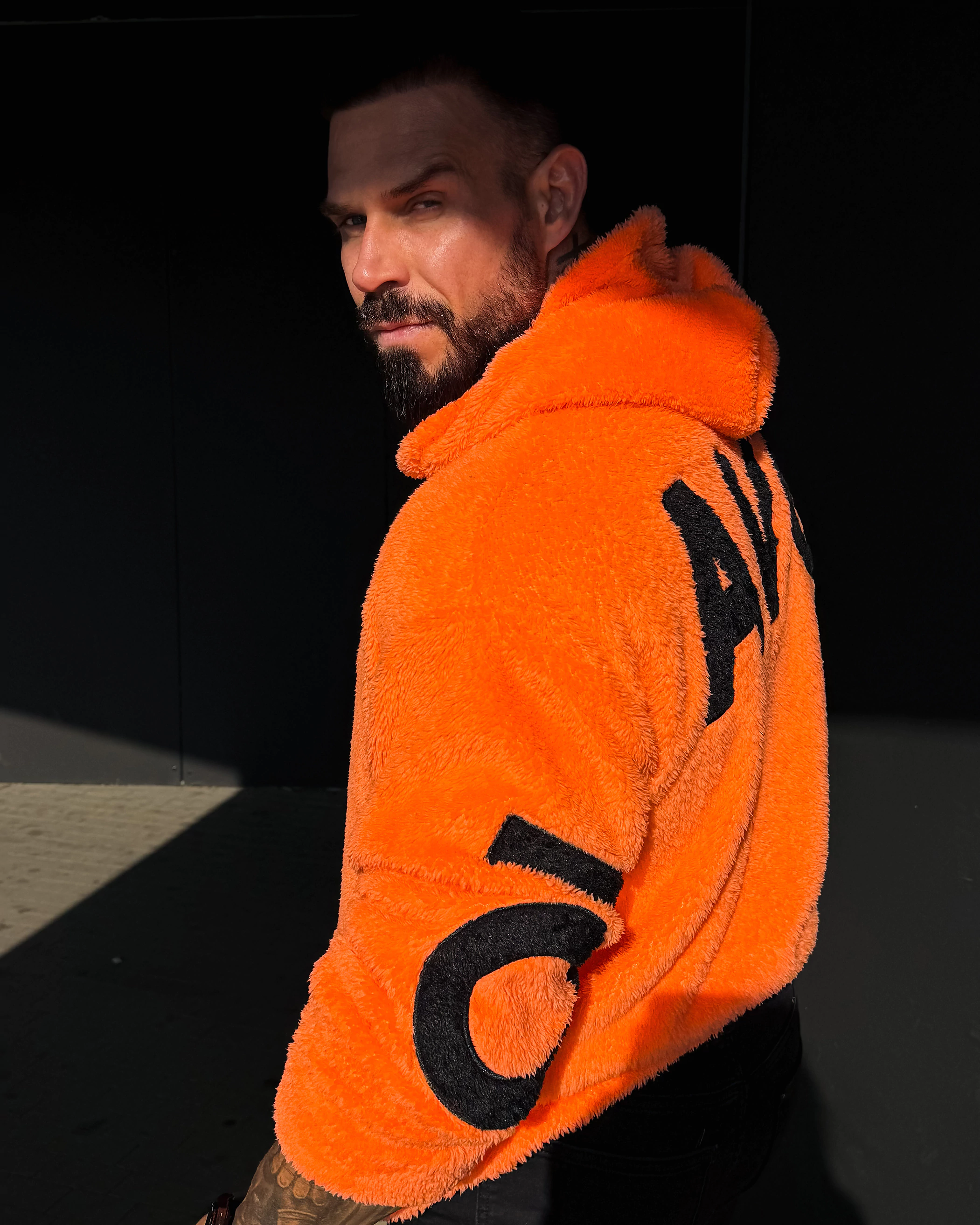 OLAVOGA Men FIDO MEN Sherpa Hooded Sweatshirt – Orange