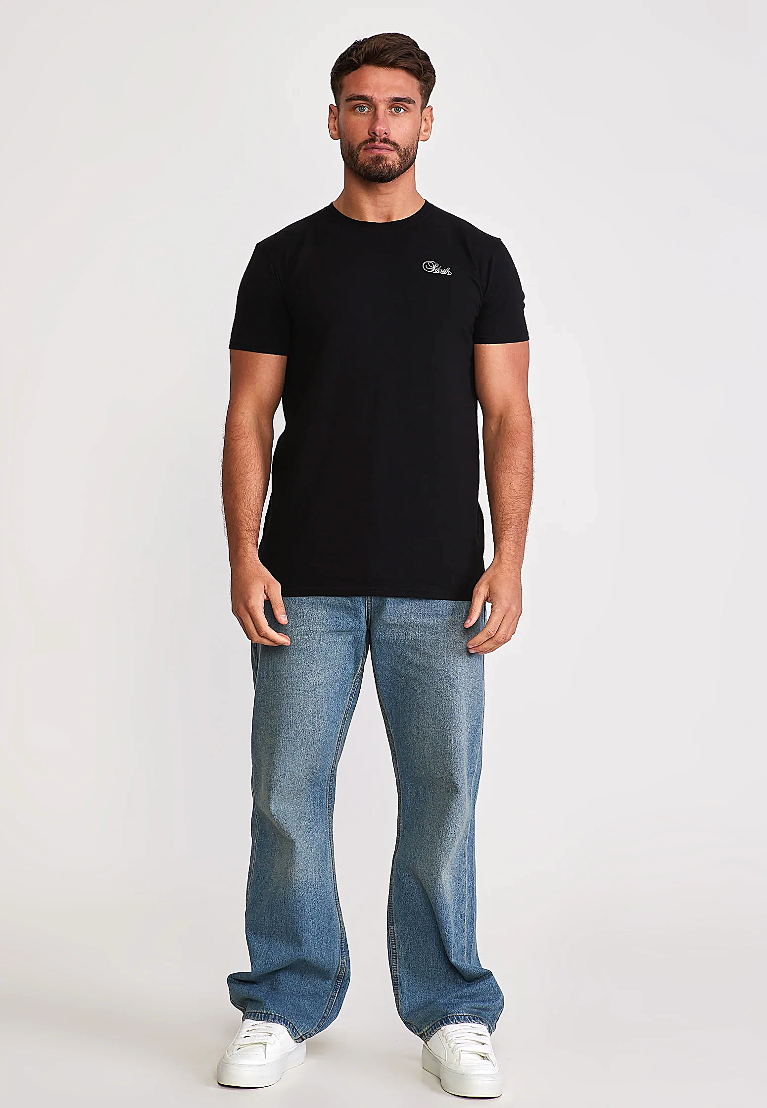 3pak t-shirt męski muscle fit SIKSILK 29831 - Czarny