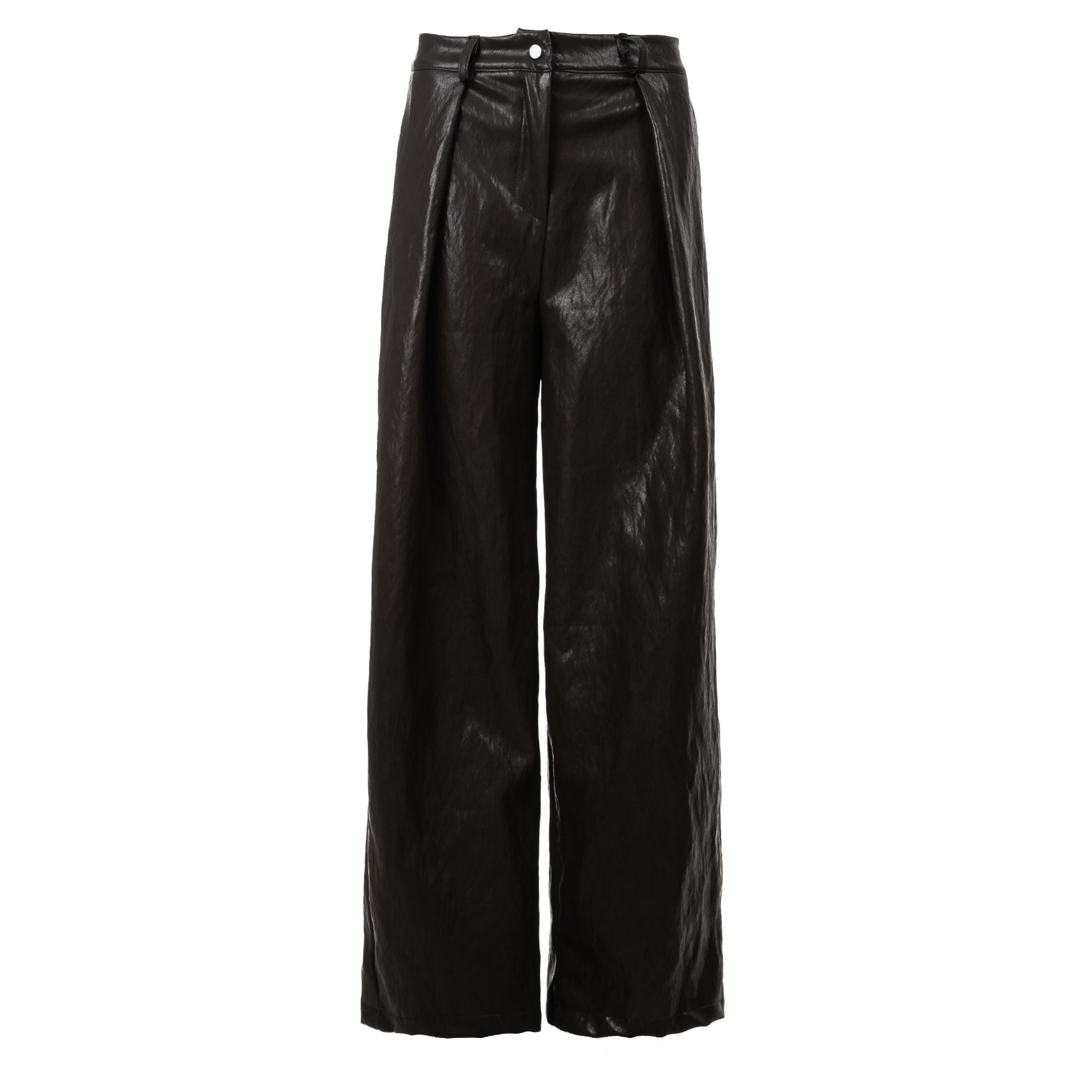 Damenhose aus Kunstleder OLAVOGA STEP – Khaki