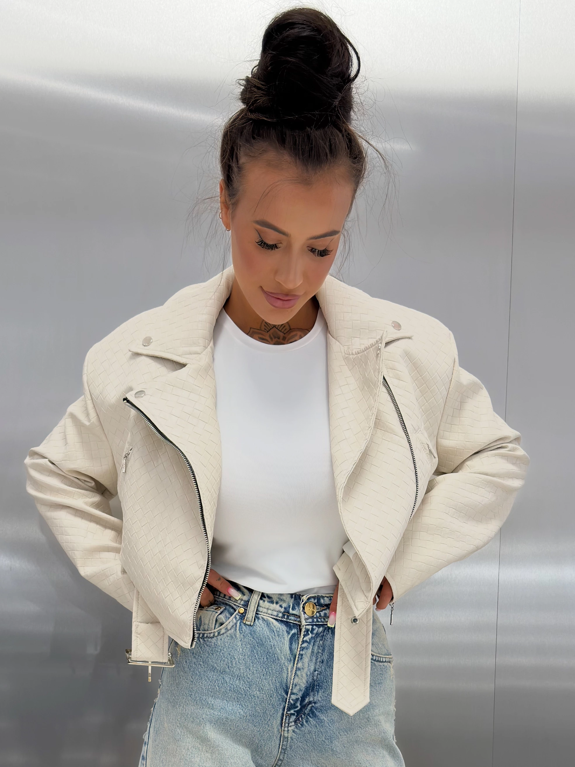 OLAVOGA MARELIA Oversize-Damenjacke – Beige