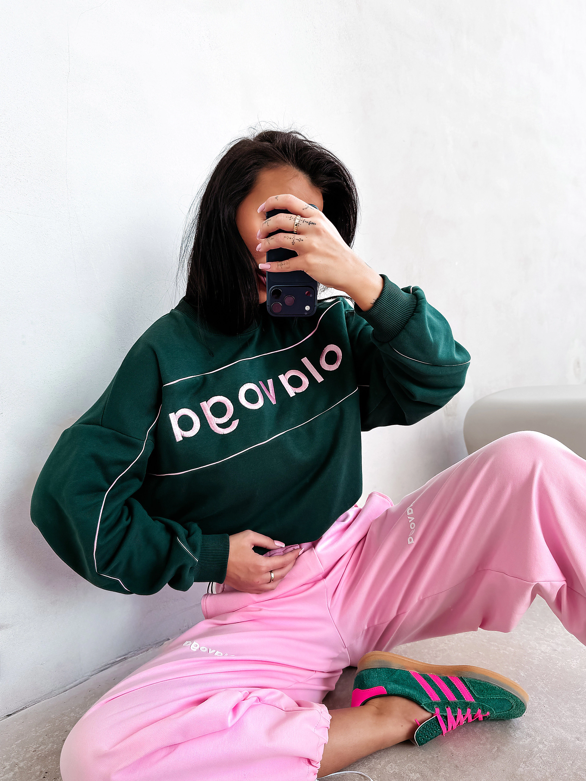 OLAVOGA MELLOW dámská mikina oversize - tmavě zelená