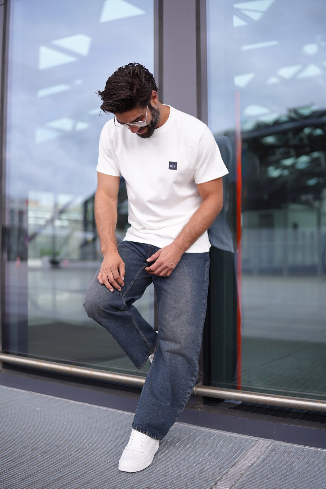 T-shirt męski bawełniany OLAVOGA Men BREEZY - Ecru
