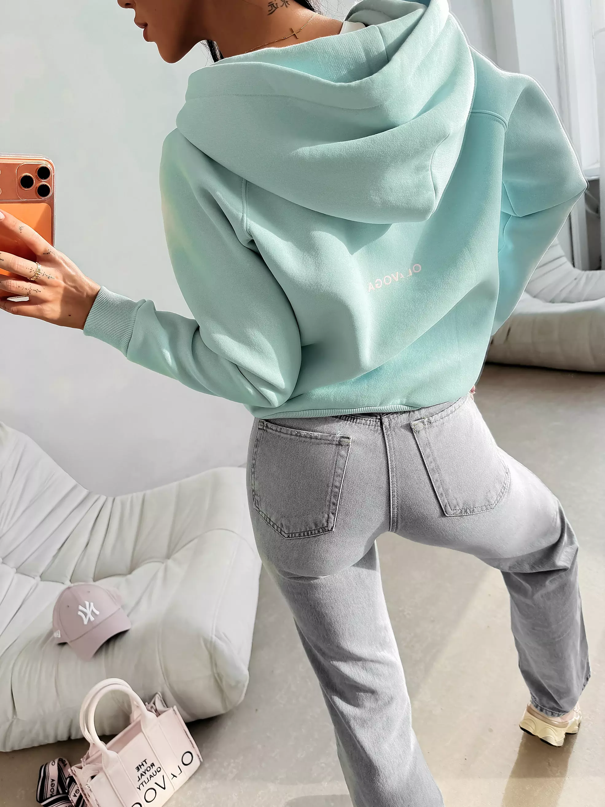 Lässiges Damen-Sweatshirt OLAVOGA IRIS - Mint
