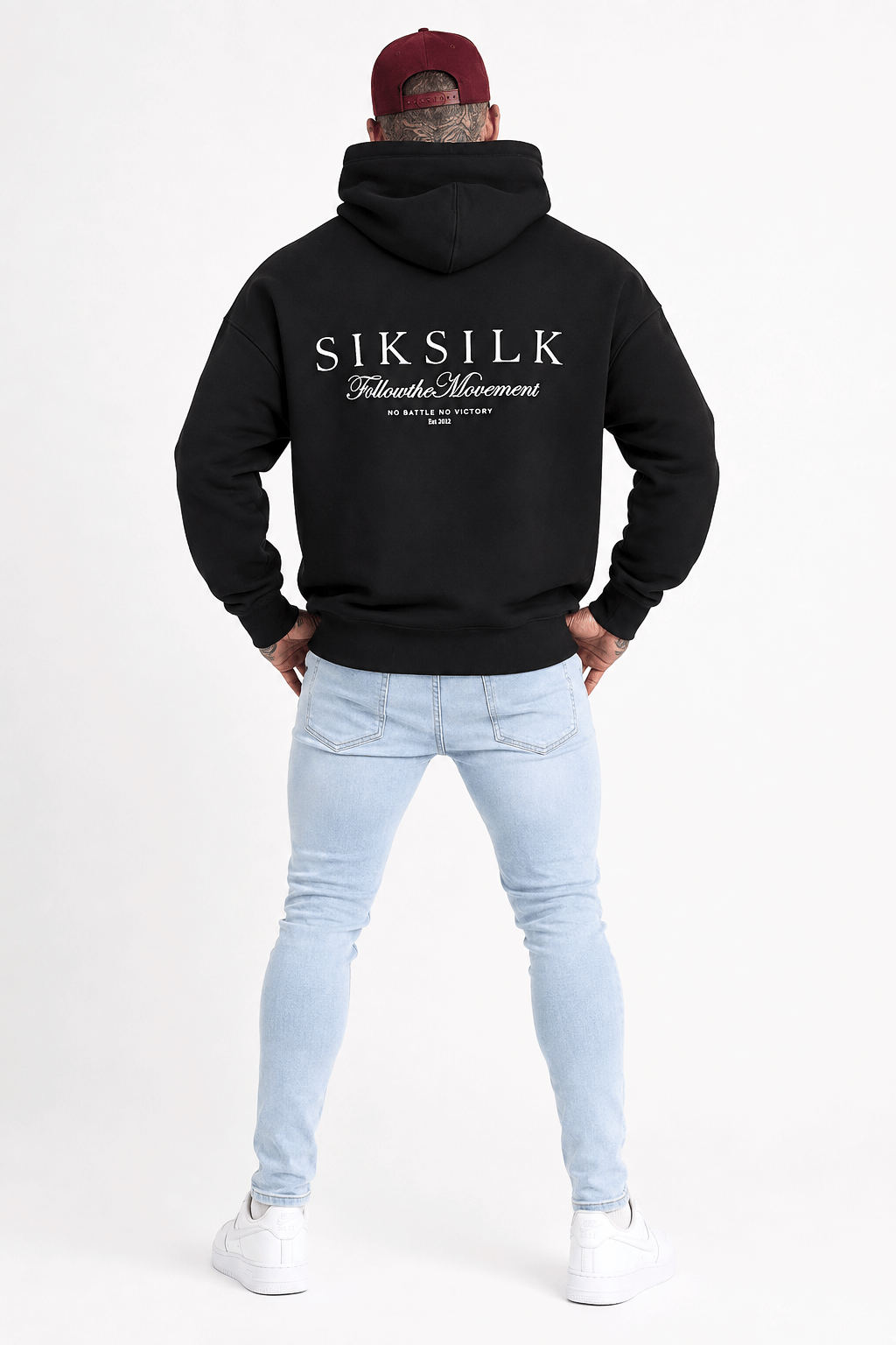 SIKSILK pánska mikina s klokankou 28768 - Black