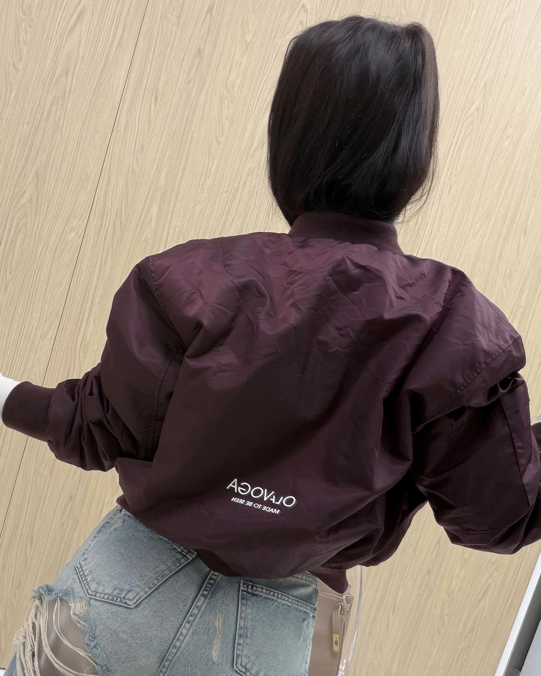 Dámská bomber bunda OLAVOGA WOOLY 2.0 – Švestková