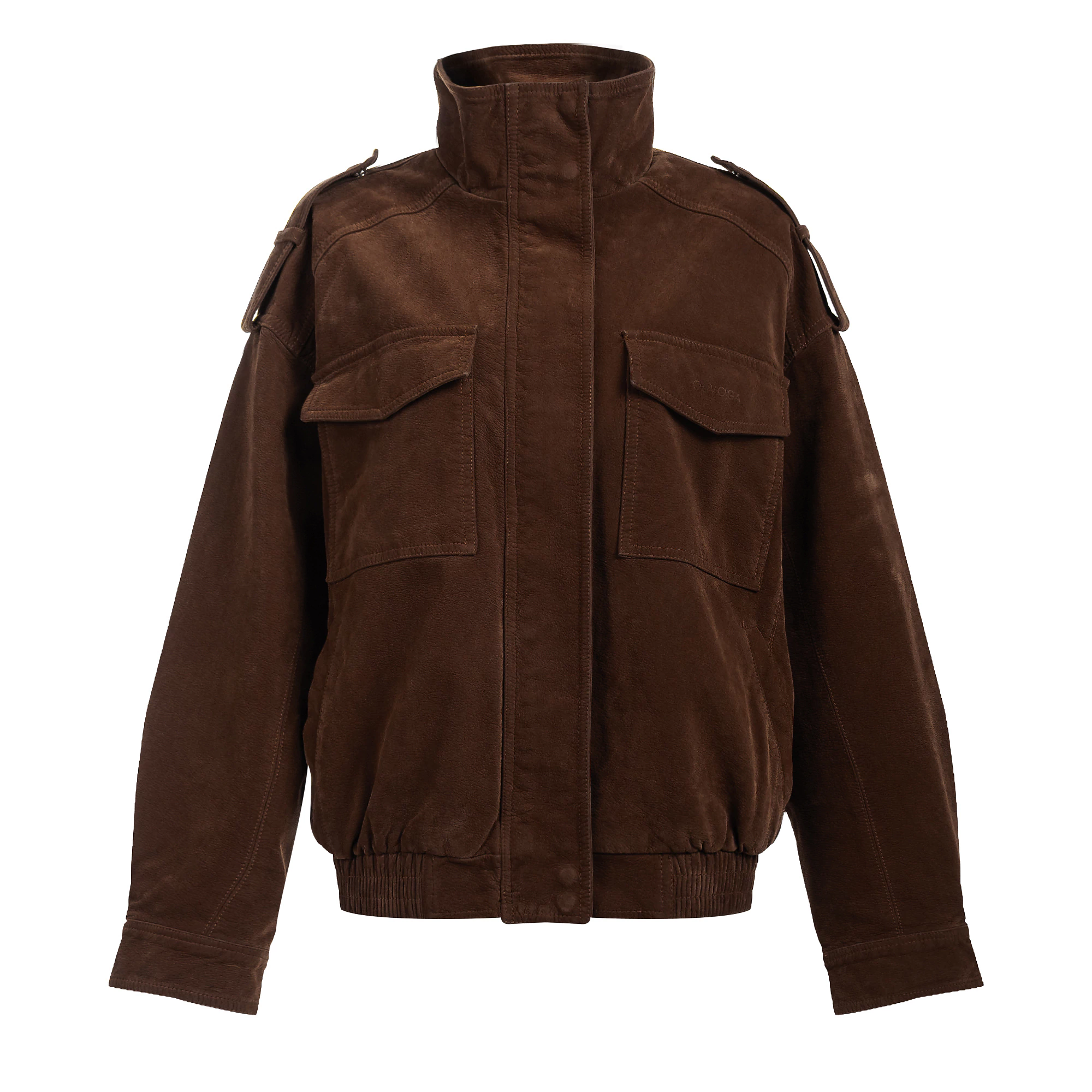 Damenjacke in Veloursleder-Optik OLAVOGA RYZEN - Braun