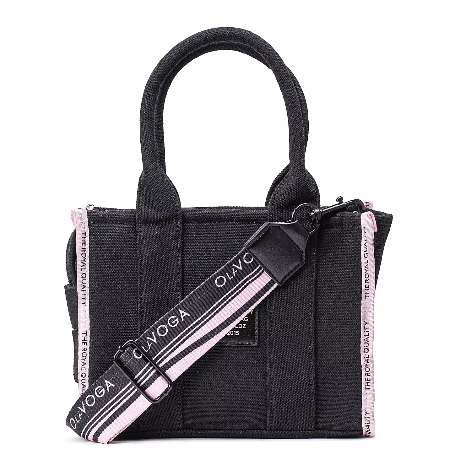 OLAVOGA NALA women's shopper bag - Black + powder pink