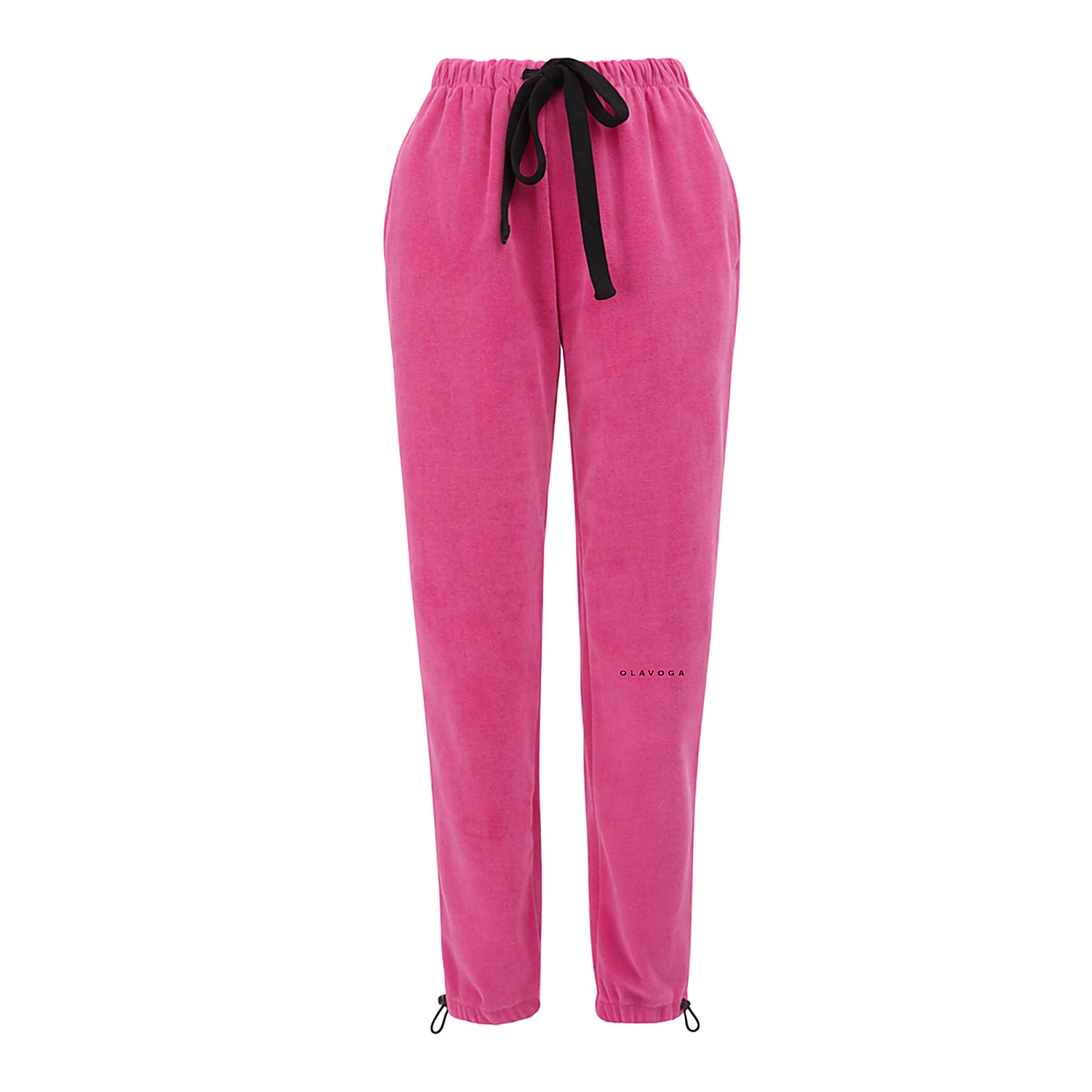 Verstellbare Damen-Velours-Hose OLAVOGA NESA - Amaranth