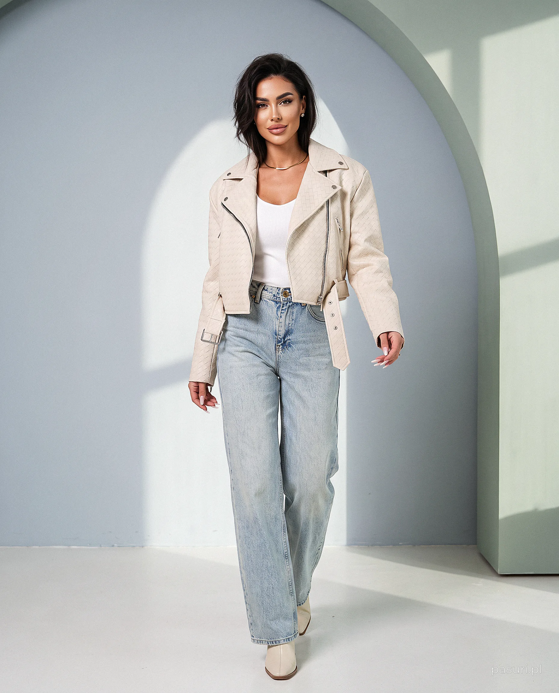 Dámská bunda oversize OLAVOGA MARELIA – béžová
