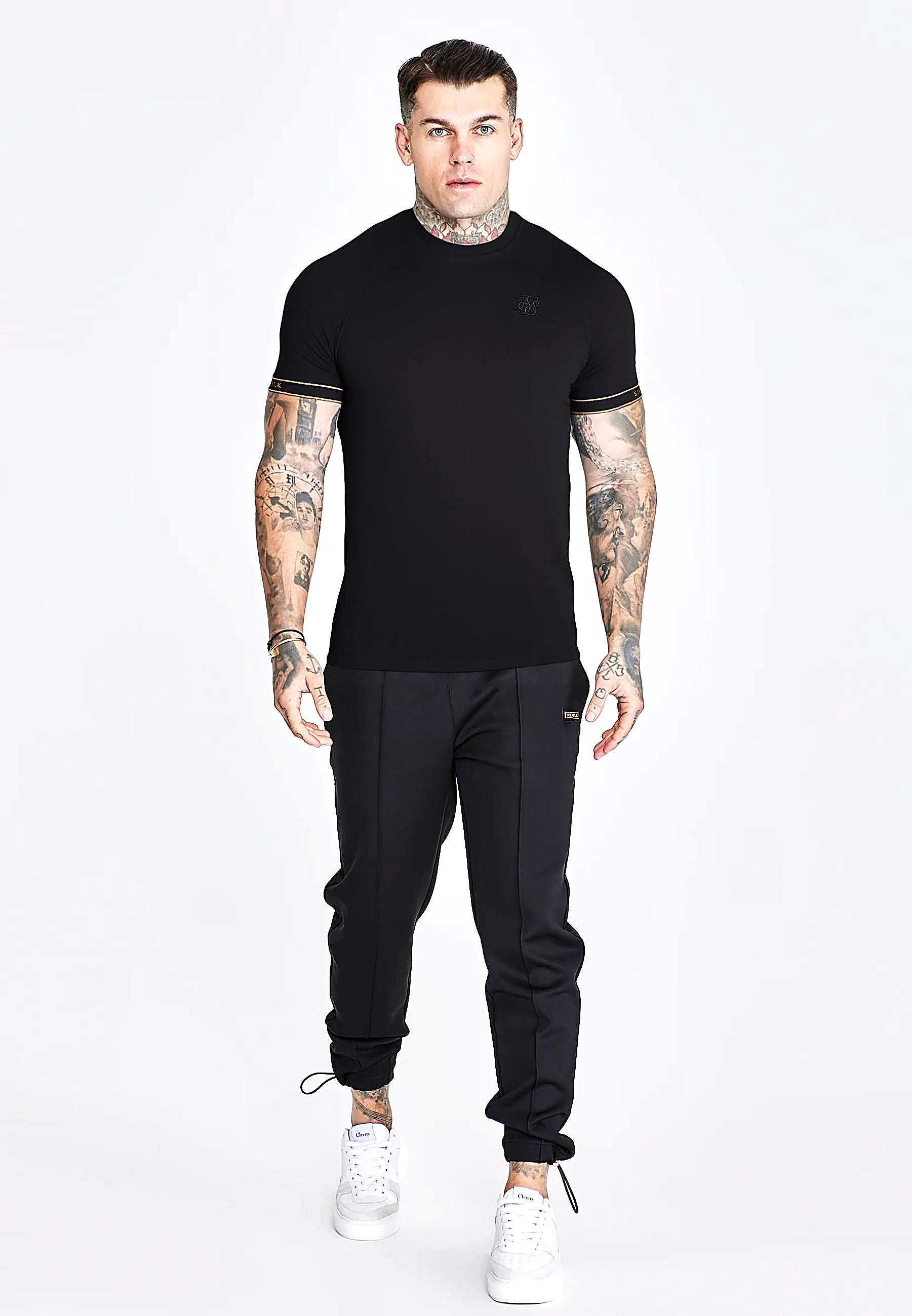 T-shirt męski SIKSILK TECH 28219 - Czarny