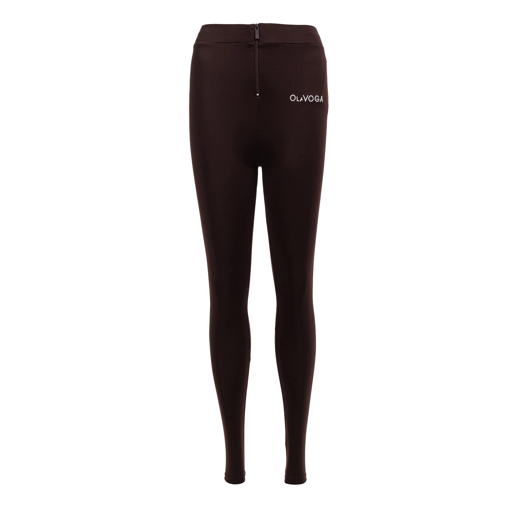 Legginsy damskie z zamkiem OLAVOGA LUXORA - Brąz