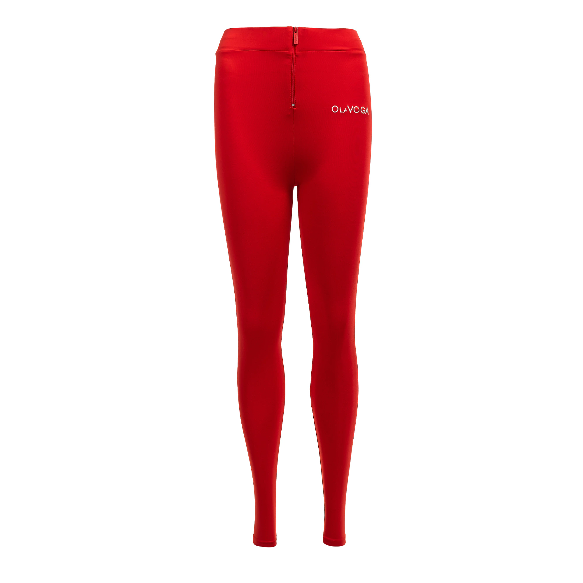 Damen-Leggings mit Reißverschluss OLAVOGA LUXORA – Rot