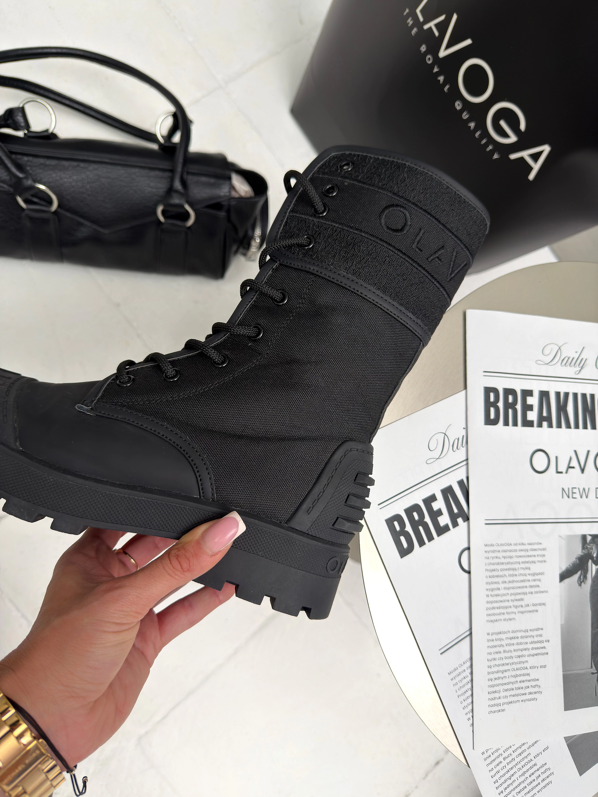 OLAVOGA LUNAR Combat Boots – Black