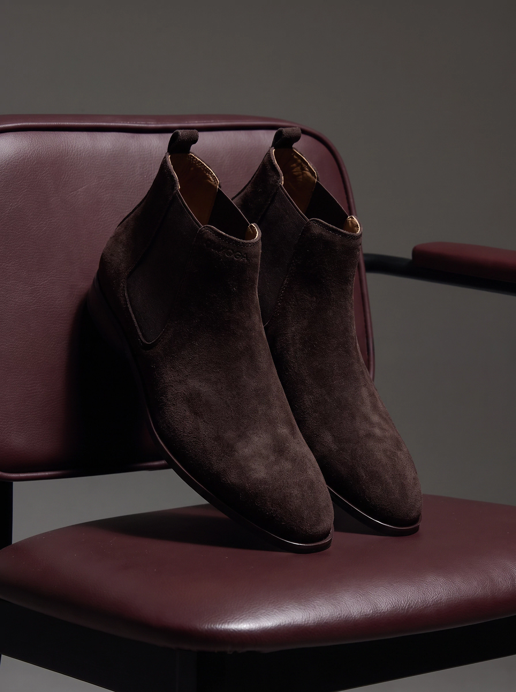 Buty męskie Chelsea skórzane OLAVOGA Men DALLAS - Brąz