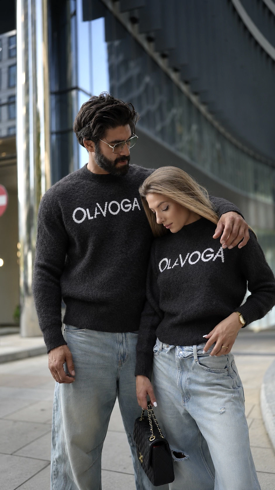 Sweter męski OLAVOGA Men VILA MEN - Brąz
