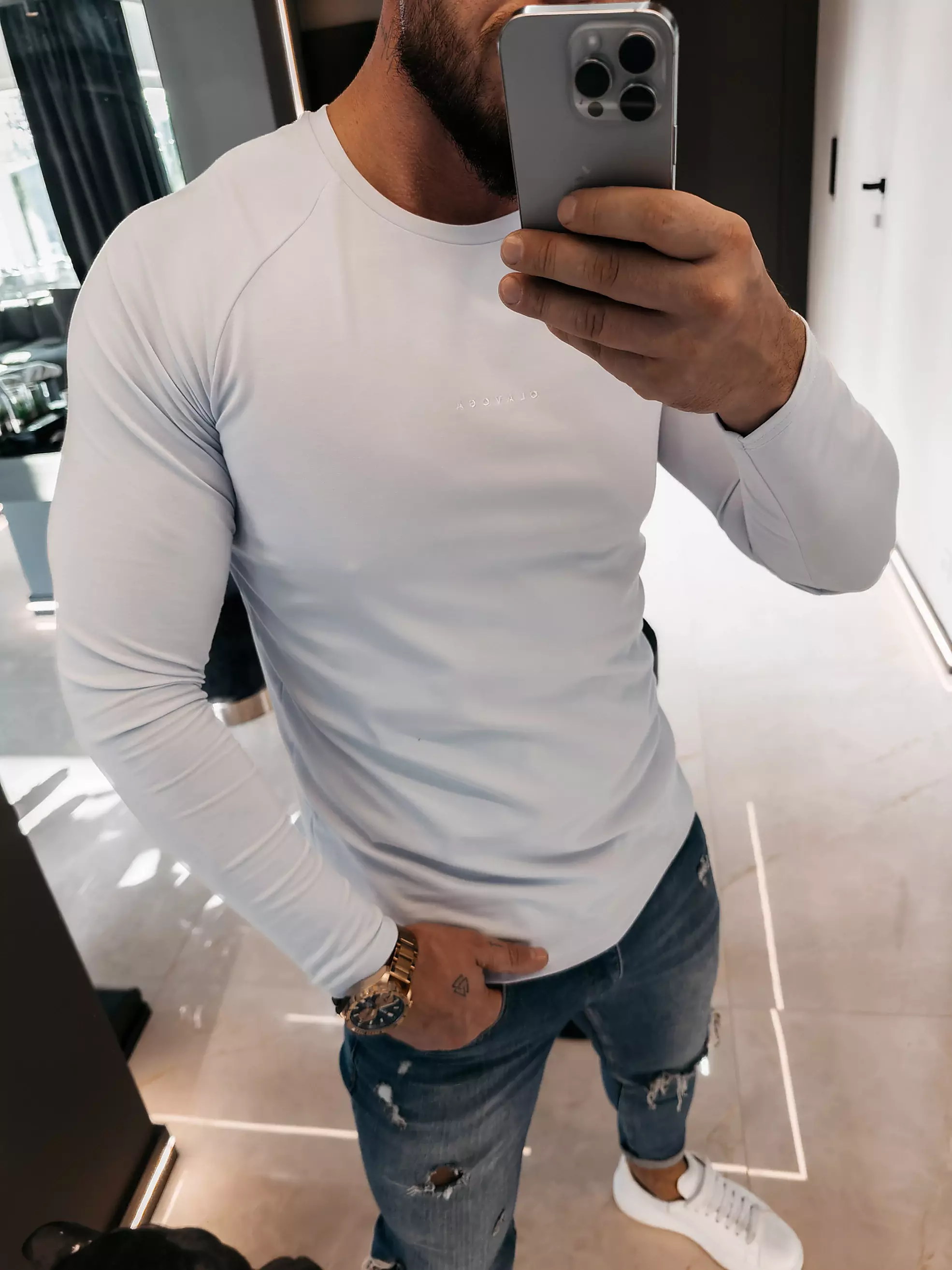OLAVOGA Herren MIRE Longsleeve - Blau