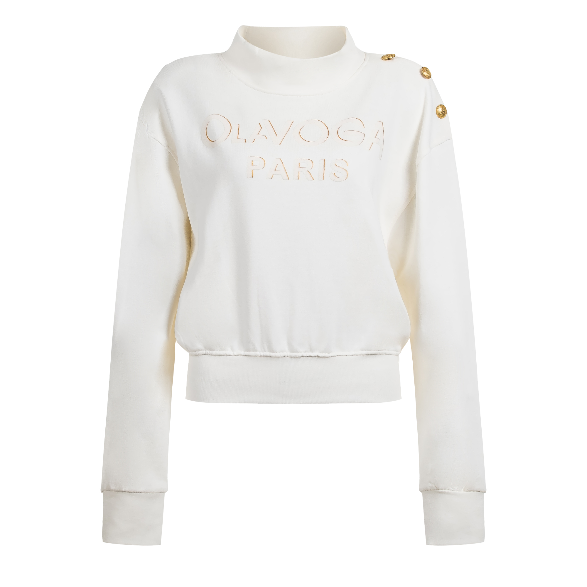 Bluza damska z guzikami OLAVOGA ONCY - Ecru