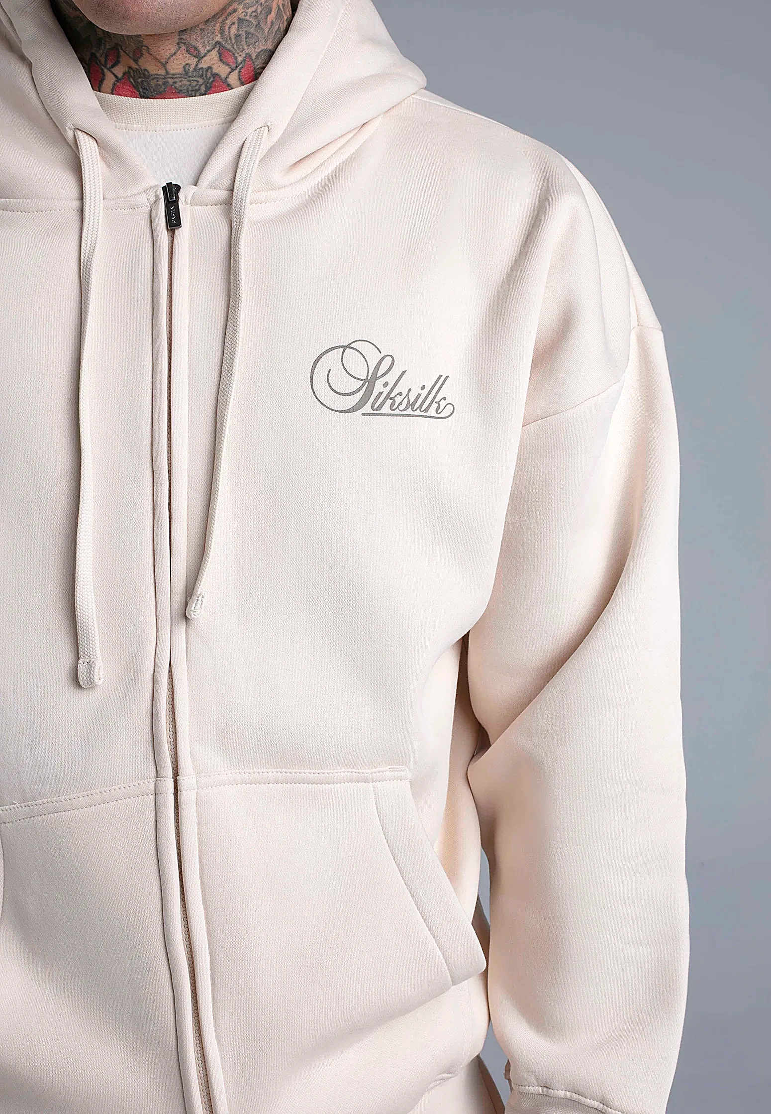 Bluza męska zapinana SIKSILK 28585 - Ecru
