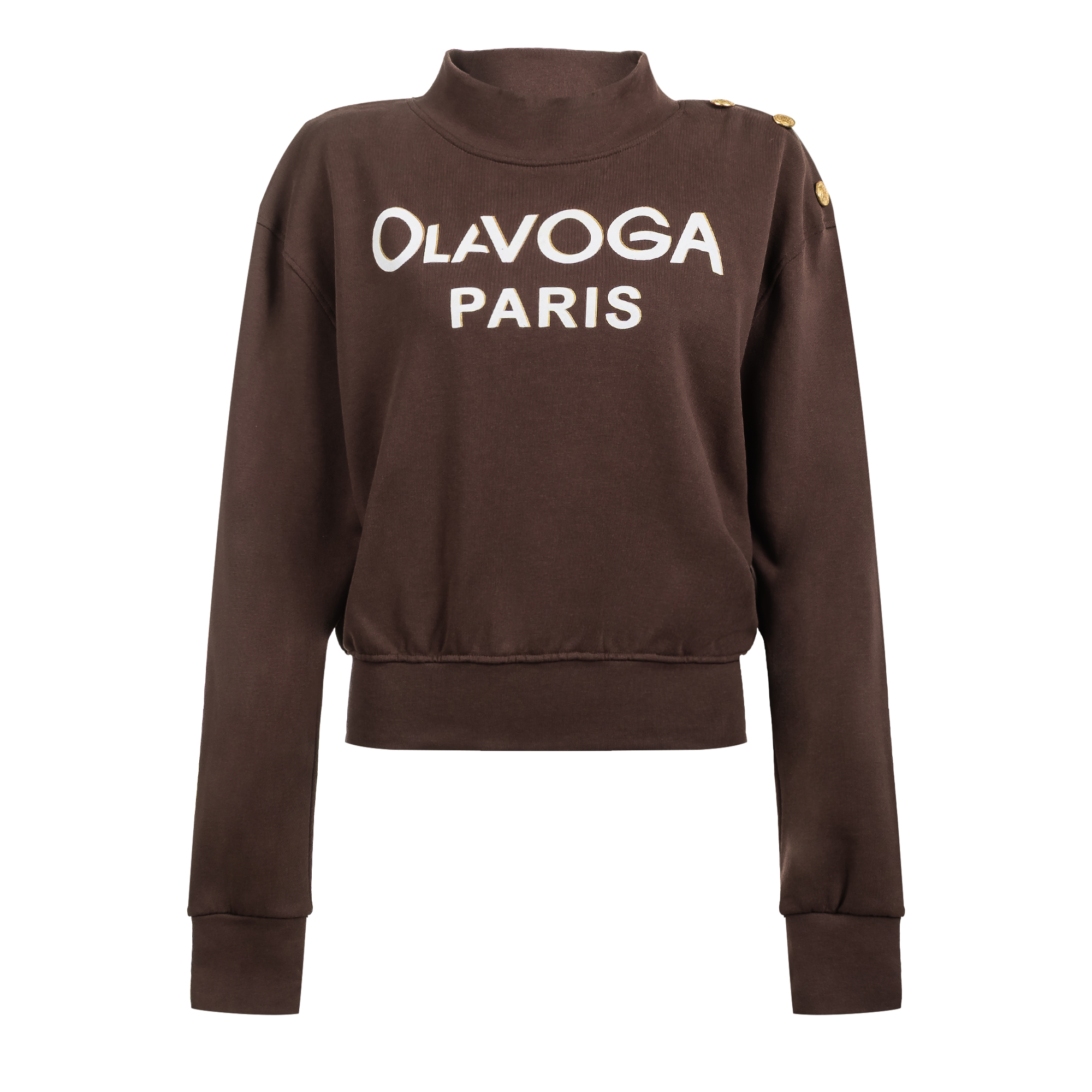 Bluza damska z guzikami OLAVOGA ONCY - Brąz