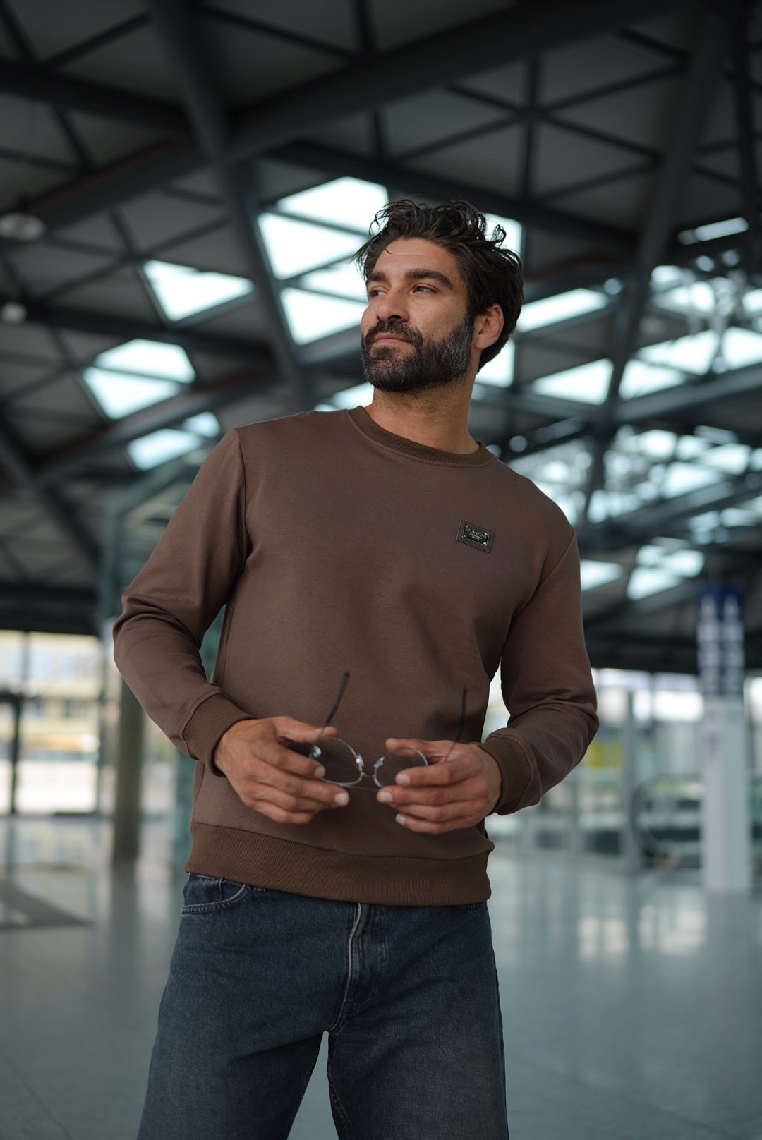 Bluza męska regular OLAVOGA Men BALORO - Brąz