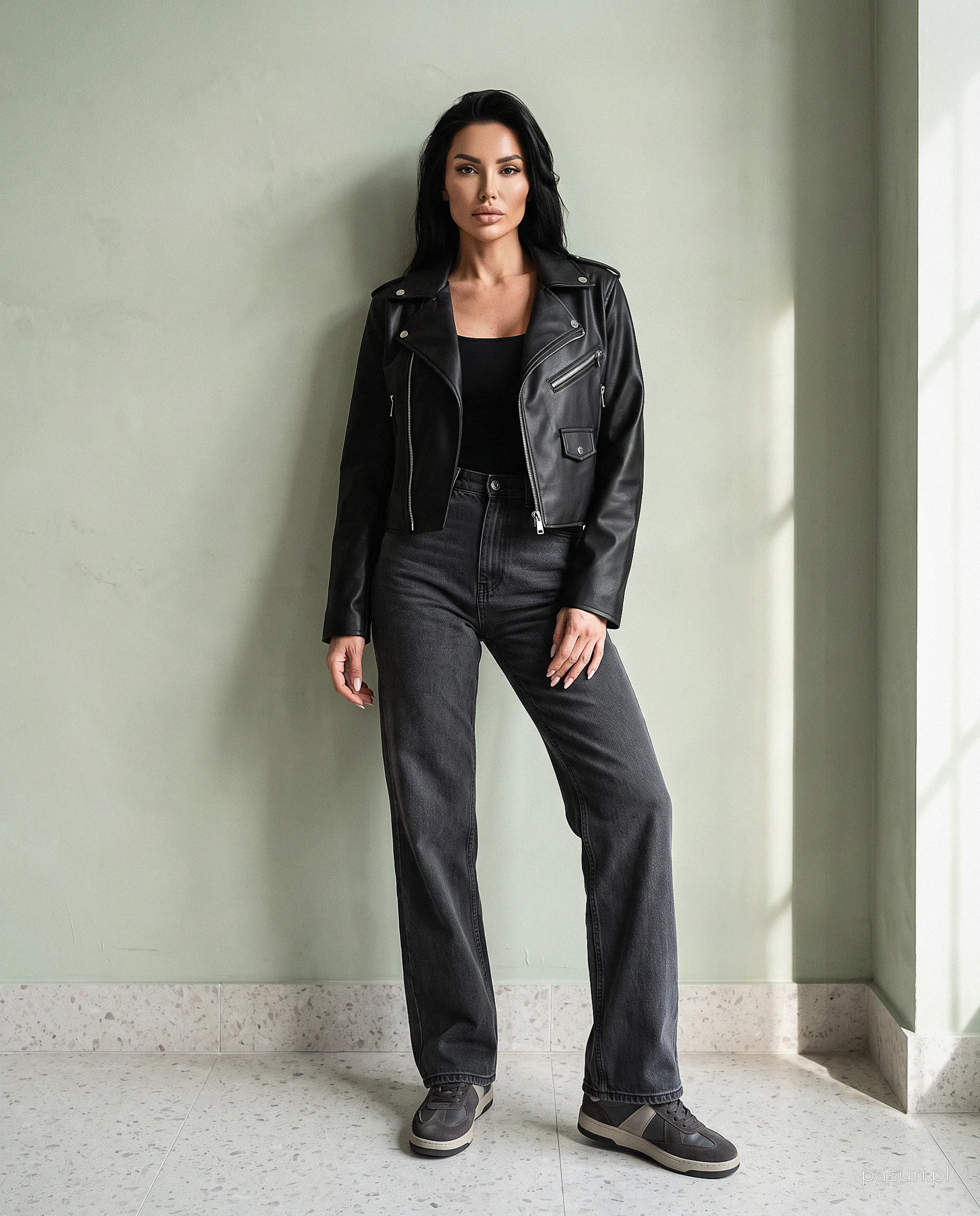 OLAVOGA LADYO Bikerjacke für Damen - Schwarz