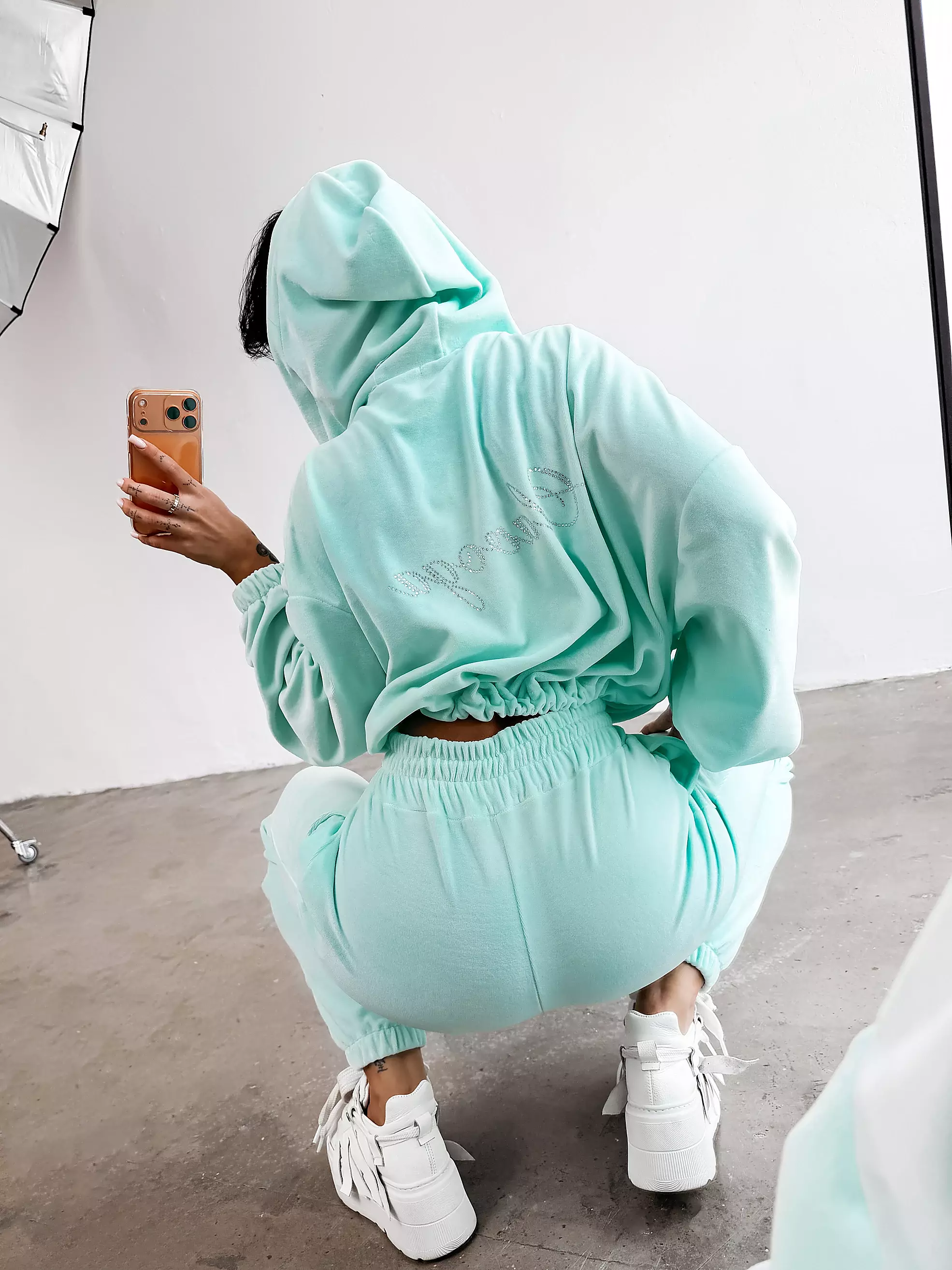 Ladies' velour set OLAVOGA PRISM - Mint