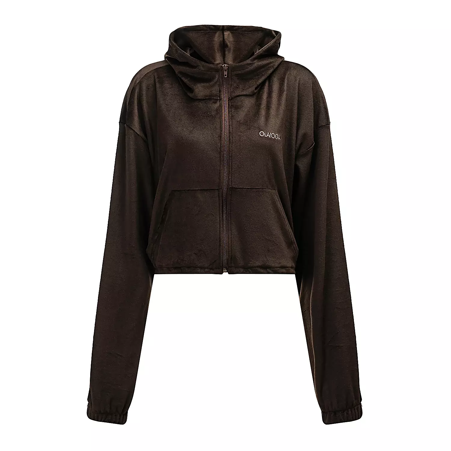 Ladies' casual velour set OLAVOGA VELVET WOOD - Brown