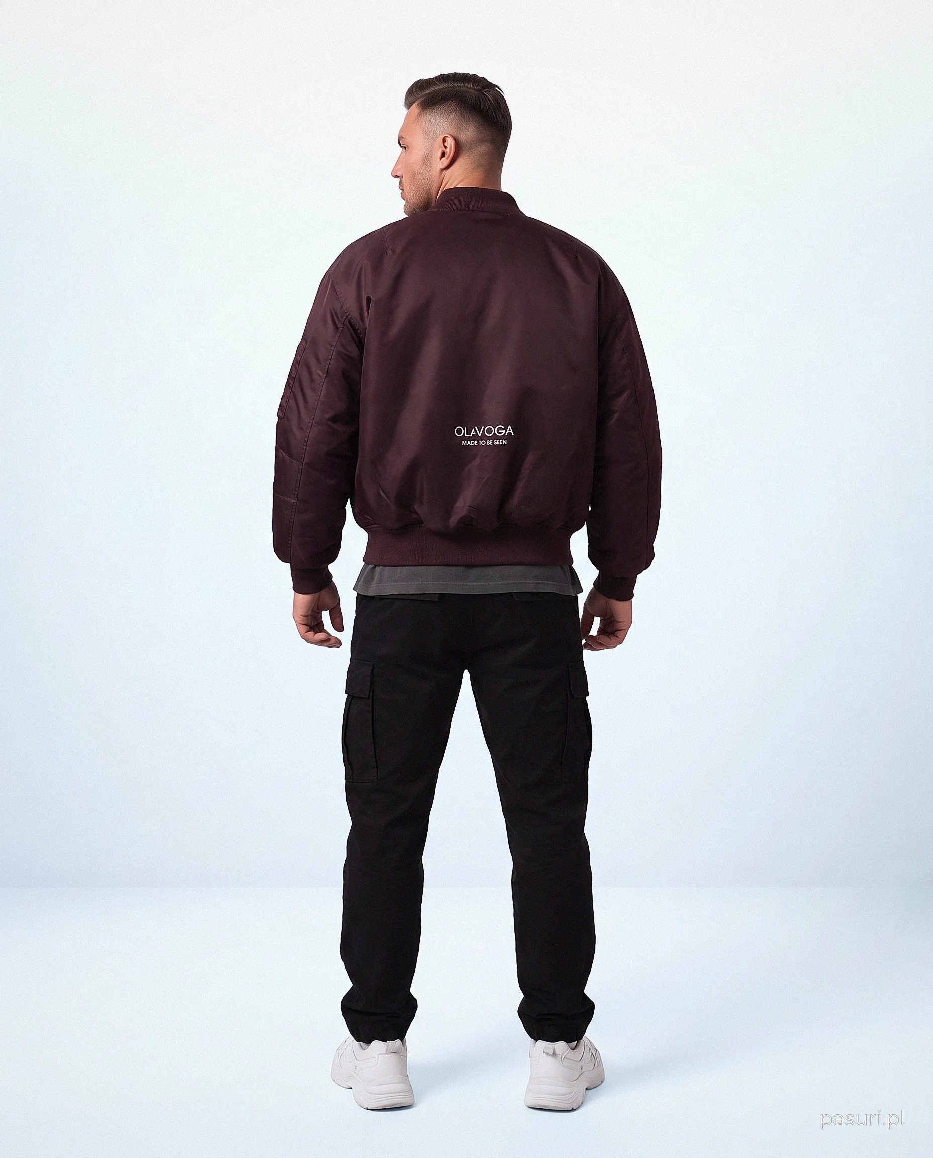 Kurtka męska bomber OLAVOGA Men WOOLY MEN 2.0 - Fiolet