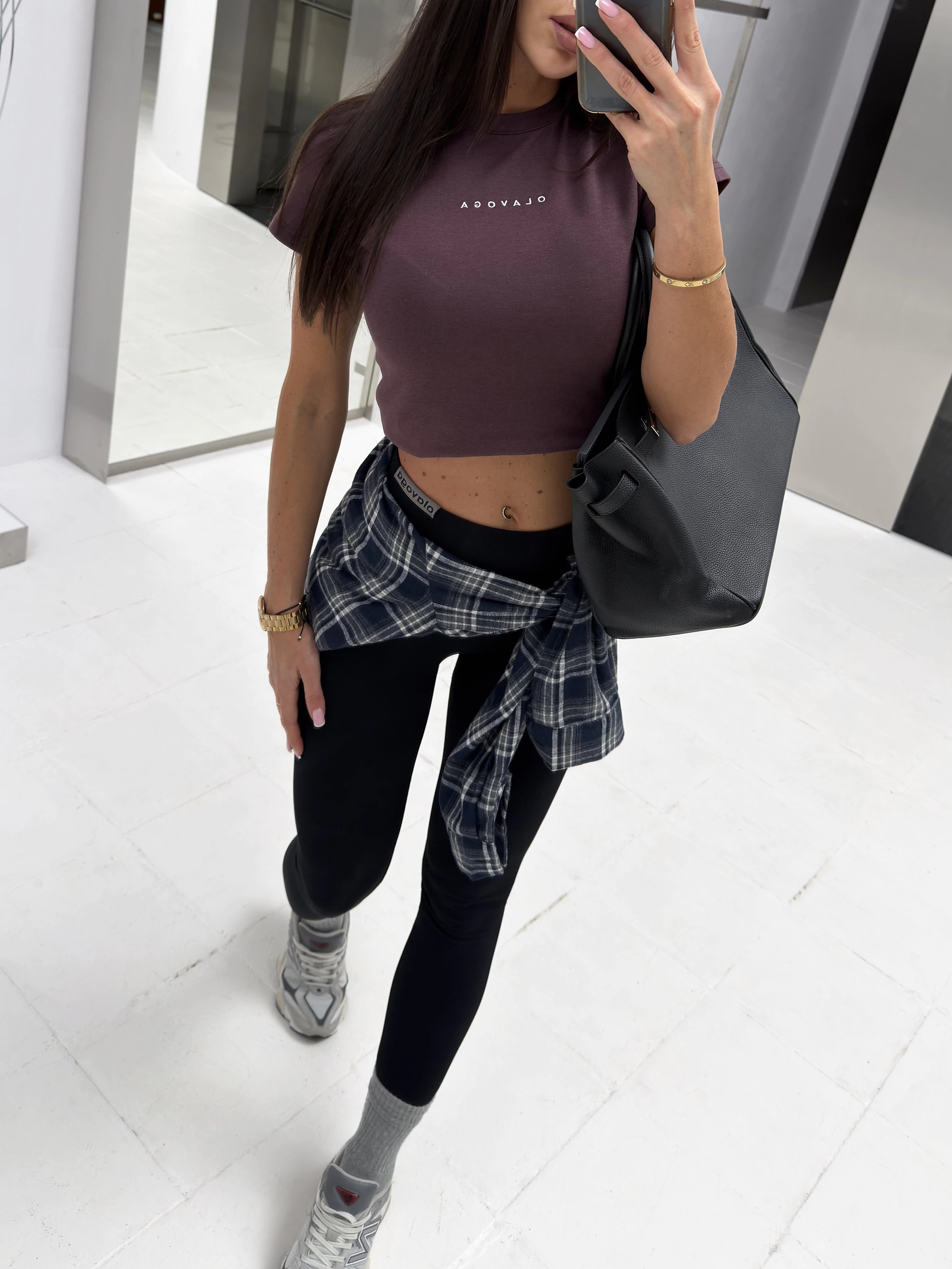 Legginsy damskie OLAVOGA MENEKO - Czarny