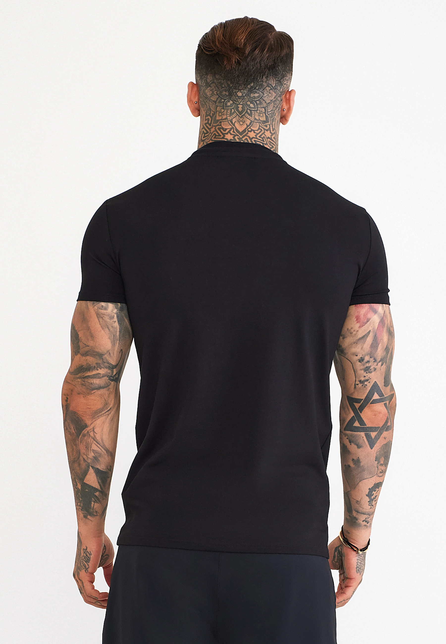 T-shirt męski muscle fit SIKSILK 29374 - Czarny